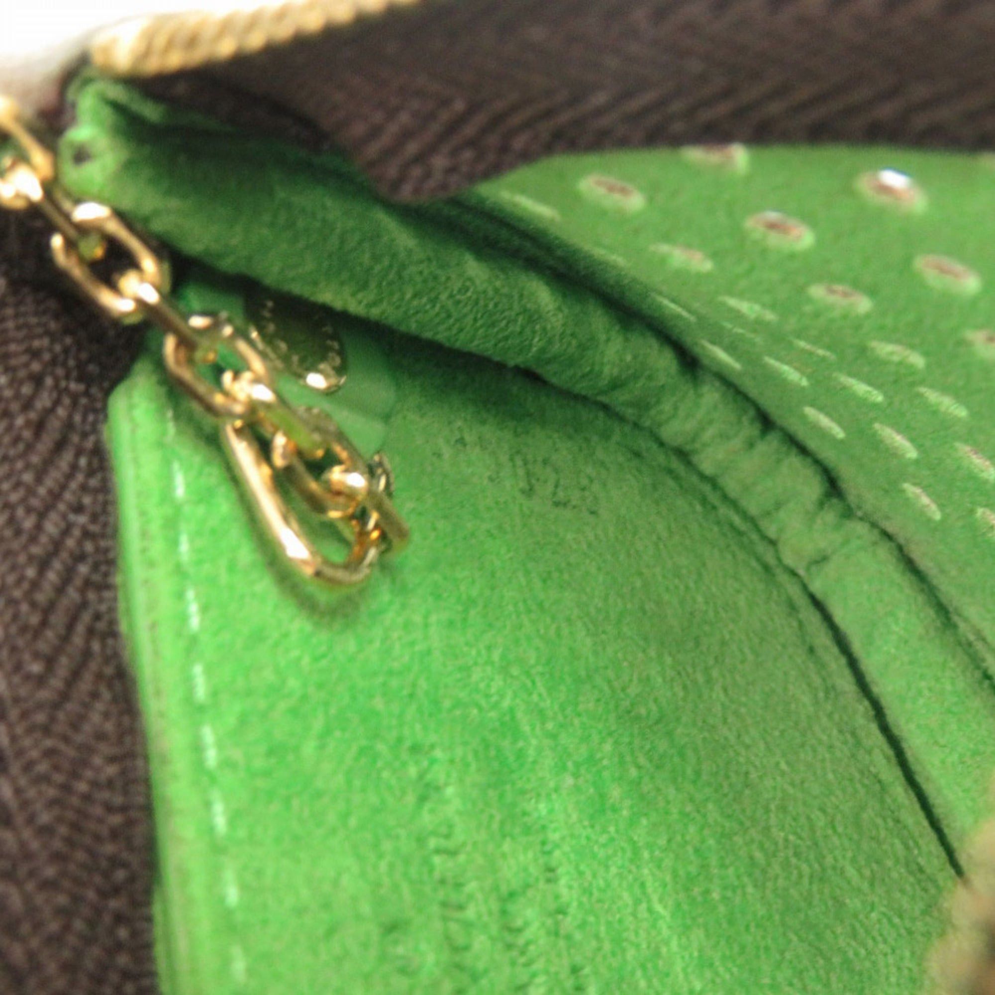 Louis Vuitton Like New Louis Vuitton Pochette Clé M95186 Monogram Perfo Green Wallet/Coin Case LV 0397LOUIS VUITTON Size ONE SIZE - 6 Thumbnail