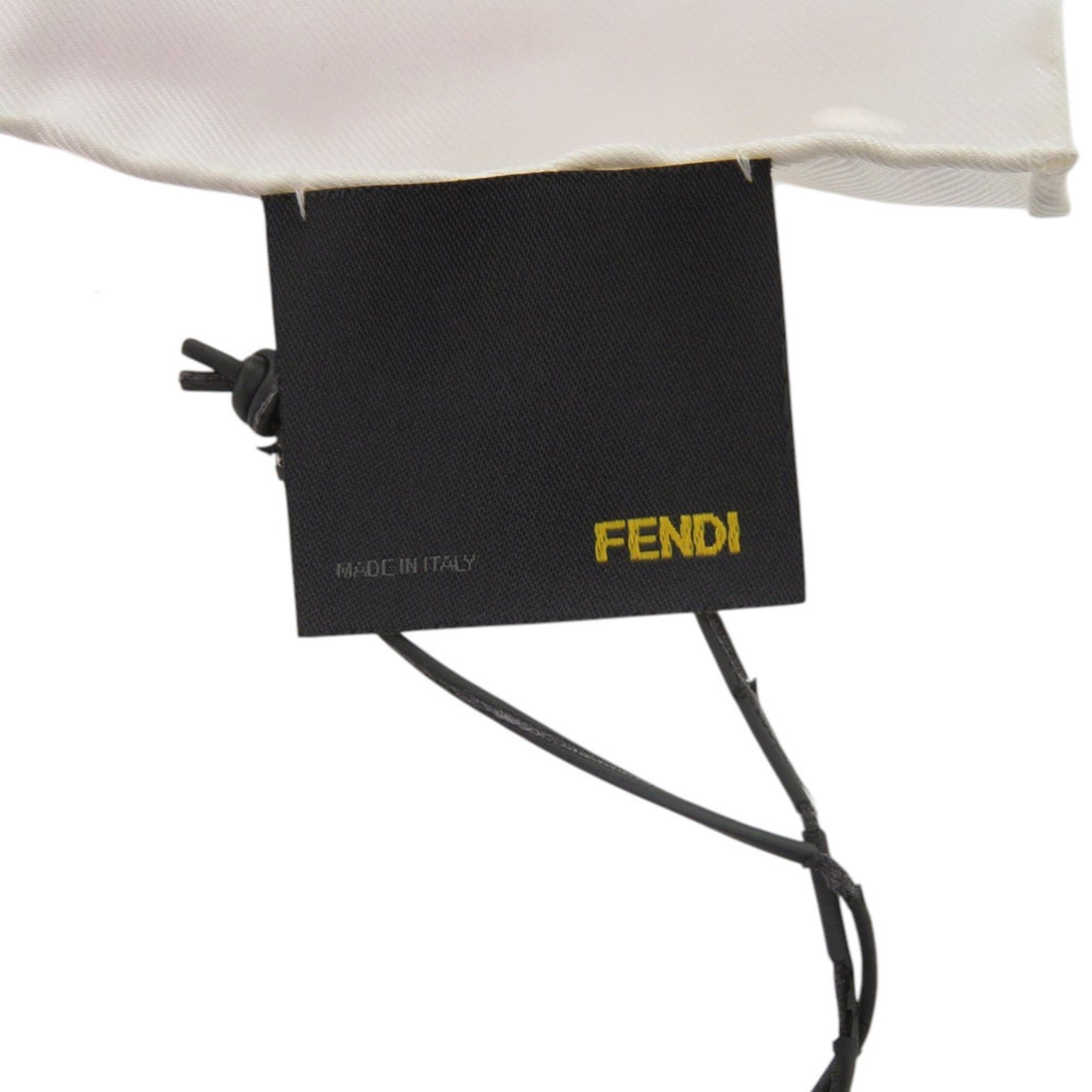 Fendi Like New Fendi Baguette Mania Logo FXT071 Silk White Scarf/Muffler 0331FENDI Size ONE SIZE - 4 Thumbnail