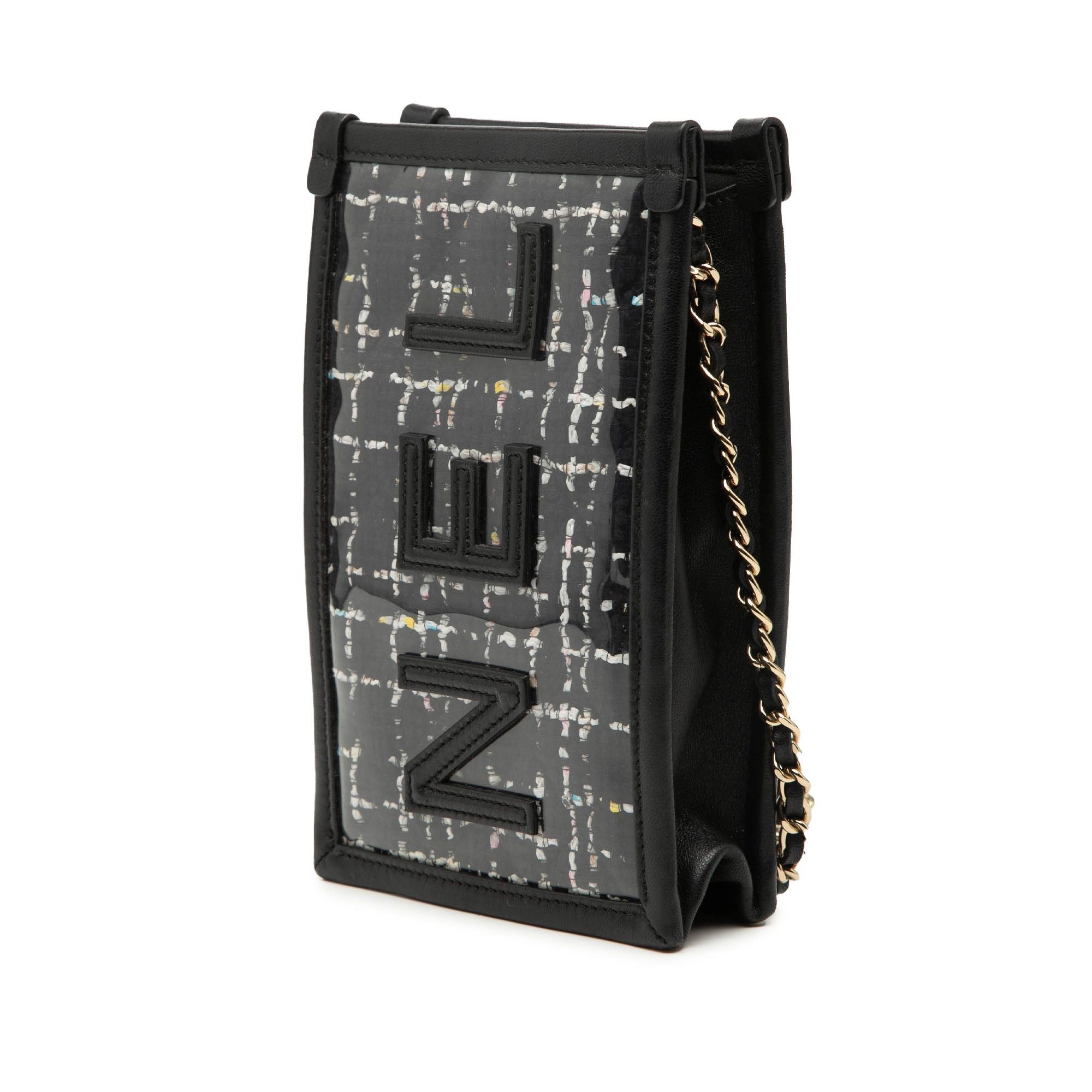 Chanel Tweed and PVC Phone Clutch with Chain Size ONE SIZE - 2 Thumbnail