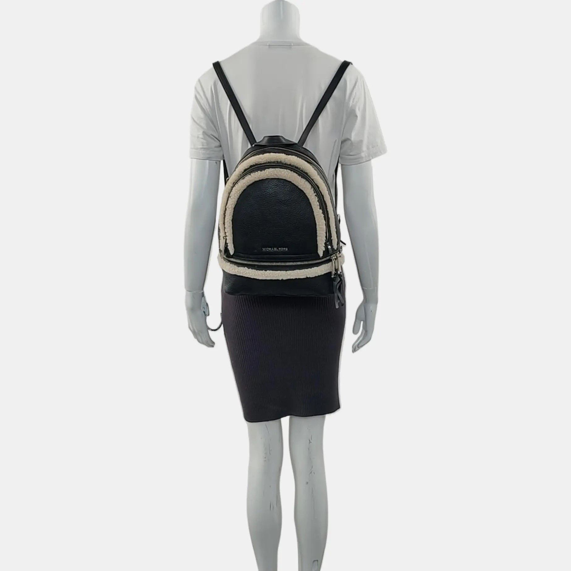 Michael Kors Michael Kors Black Sheepskin Patchwork Backpack Size ONE SIZE - 2 Thumbnail
