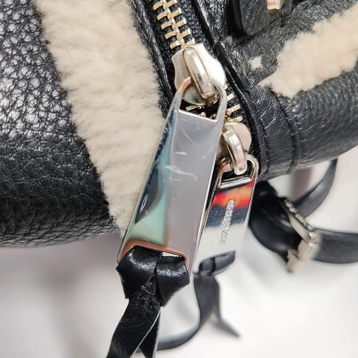 Michael Kors Michael Kors Black Sheepskin Patchwork Backpack Size ONE SIZE - 7 Thumbnail