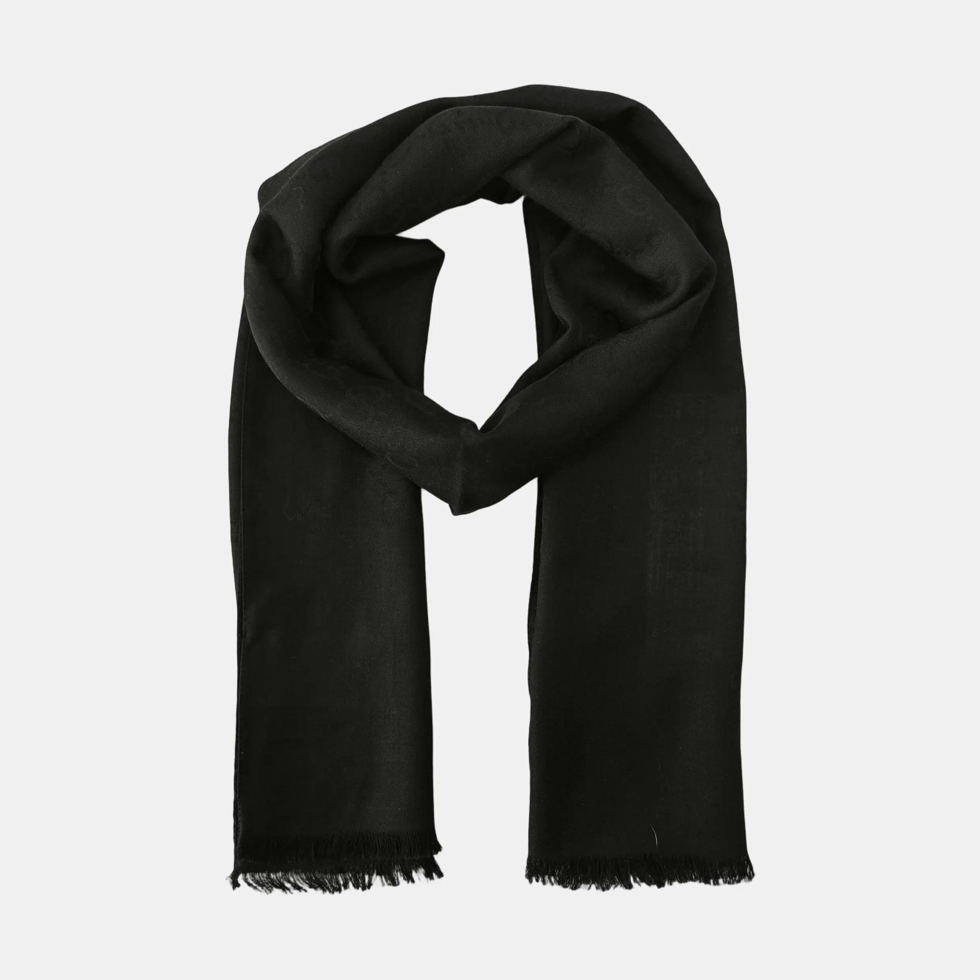 Gucci Gucci Black Wool Scarf Size ONE SIZE - 2 Thumbnail