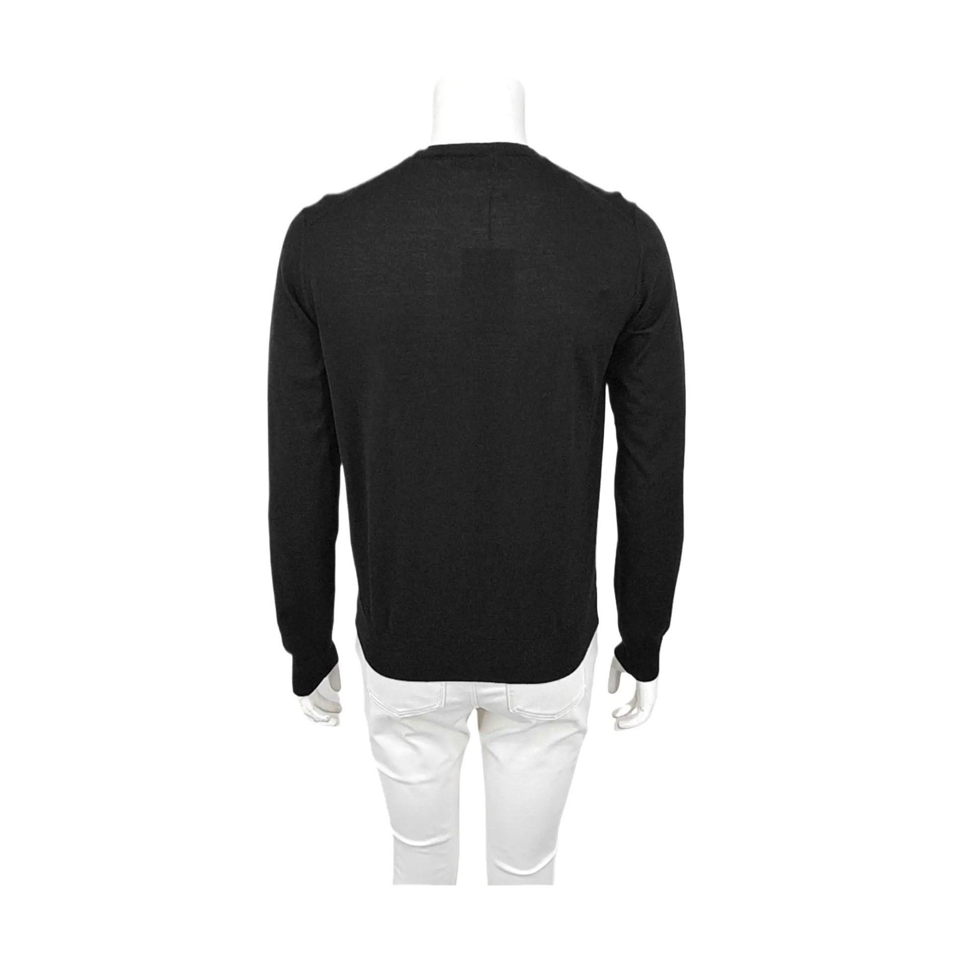 Prada Prada Men's Black Crewneck Wool Sweater Size US M / EU 48-50 / 2 - 2 Thumbnail