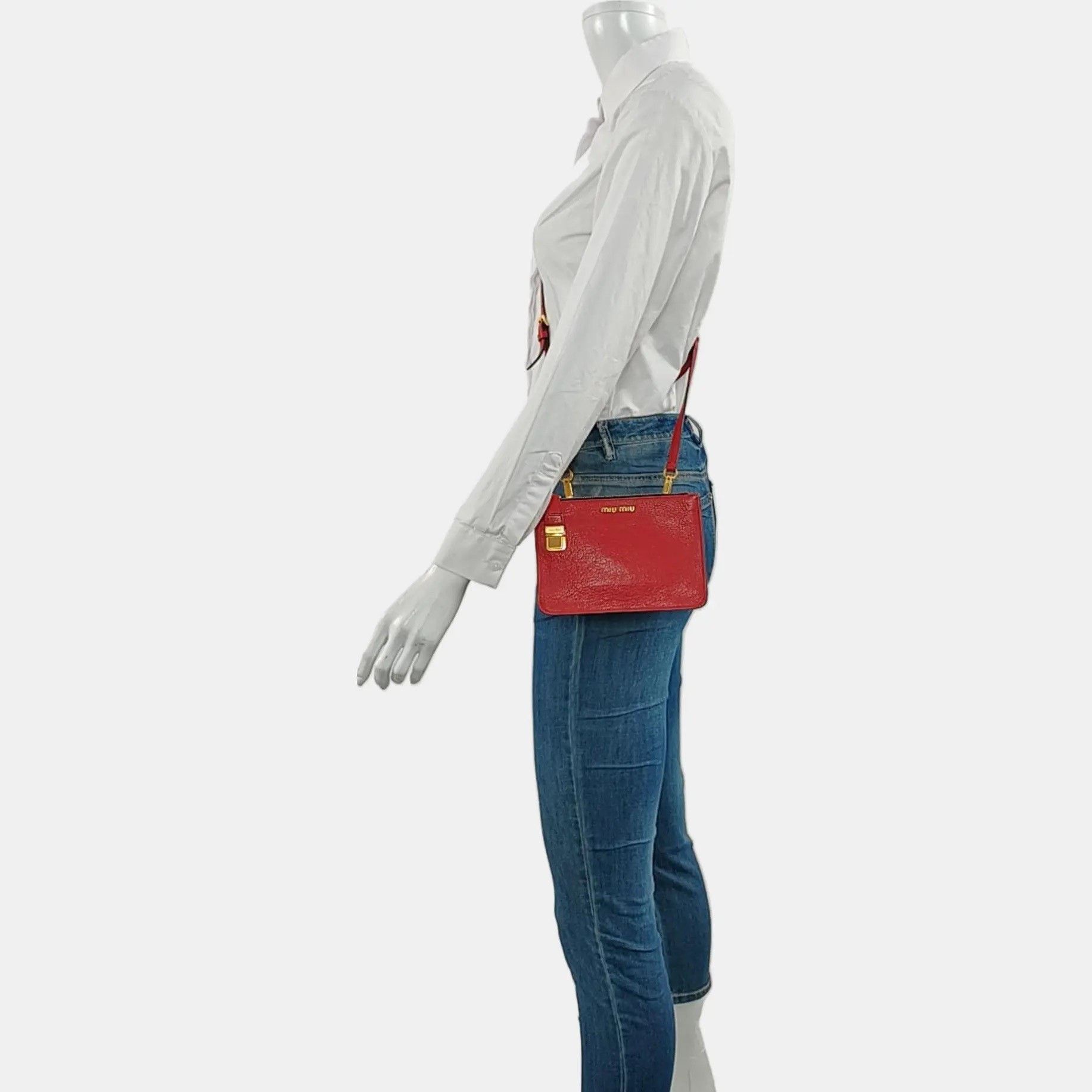 Miu Miu Miu Miu Red Cowhide Crossbody Bag Size ONE SIZE - 2 Thumbnail