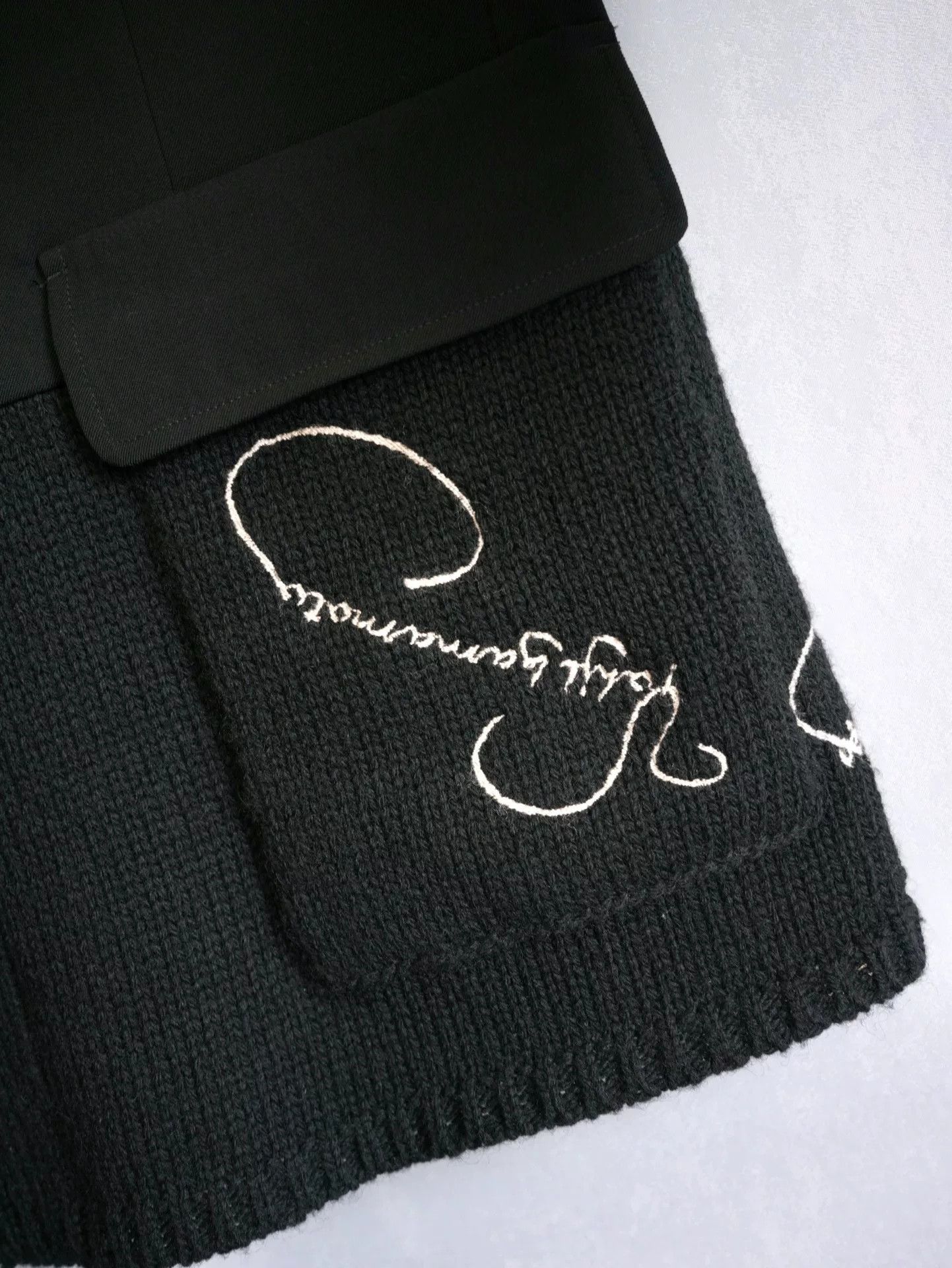 Yohji Yamamoto Yohji Yamamoto 07AW Embroidered Knit Coat Size US L / EU 52-54 / 3 - 4 Thumbnail
