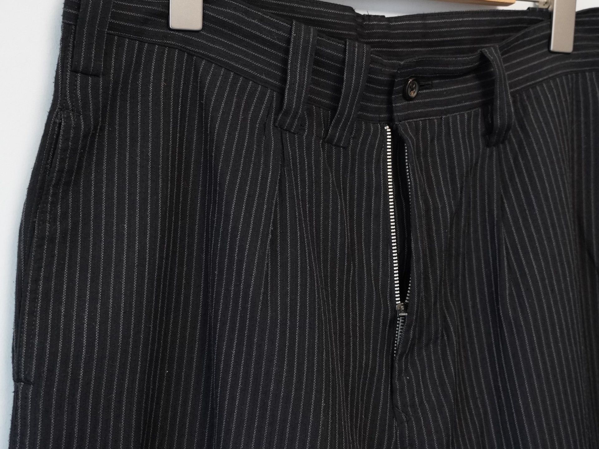 Yohji Yamamoto Yohji Yamamoto 96SS Pinstripe Embroidered Pants Size US 26 / EU 42 - 4 Thumbnail