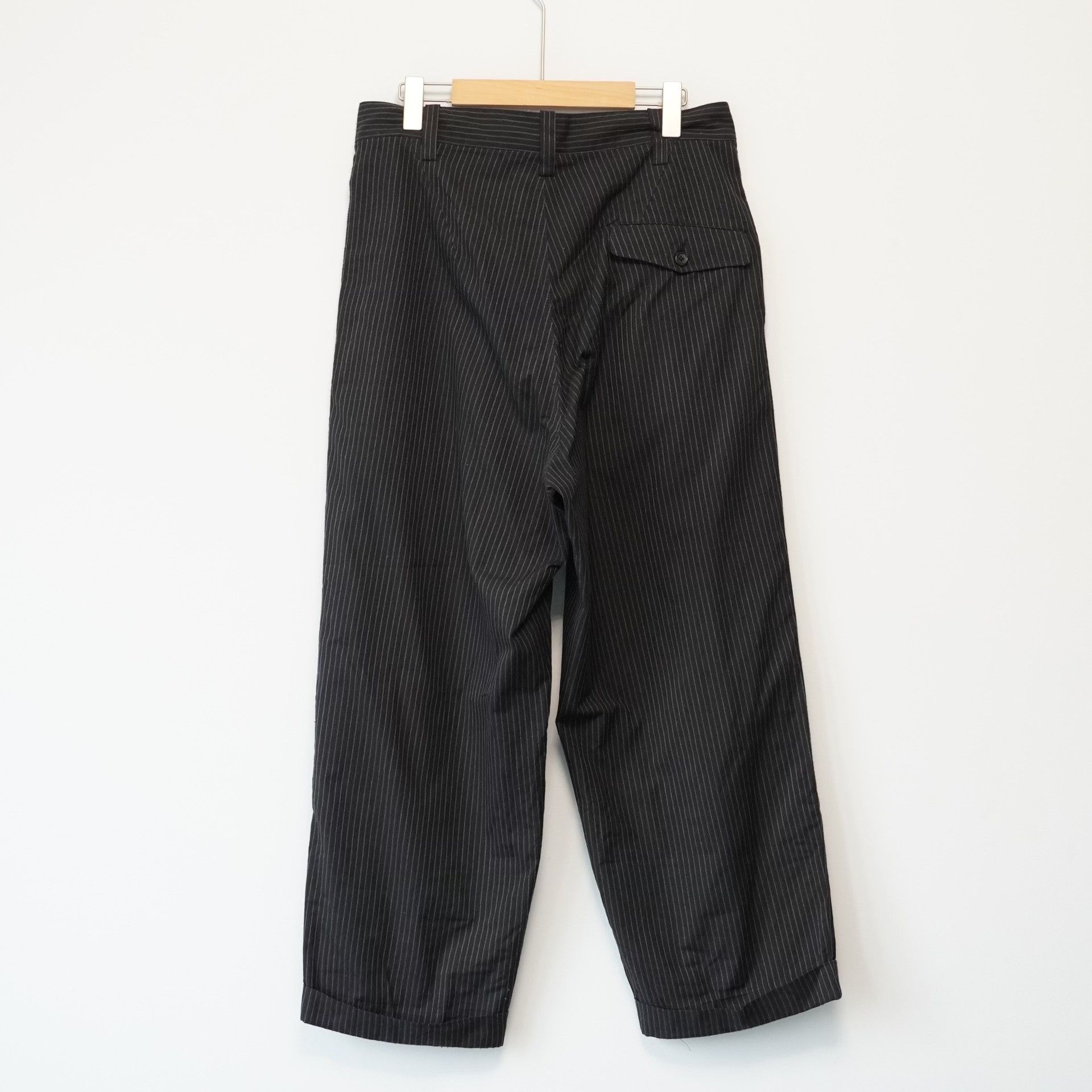 Yohji Yamamoto Yohji Yamamoto 96SS Pinstripe Embroidered Pants Size US 26 / EU 42 - 2 Thumbnail