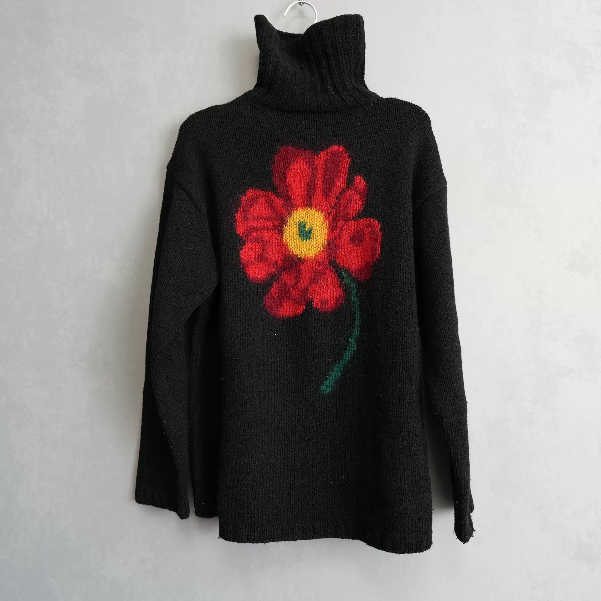 Yohji Yamamoto Yohji Yamamoto 95AW Floral Turtleneck Sweater Size US M / EU 48-50 / 2 - 4 Thumbnail