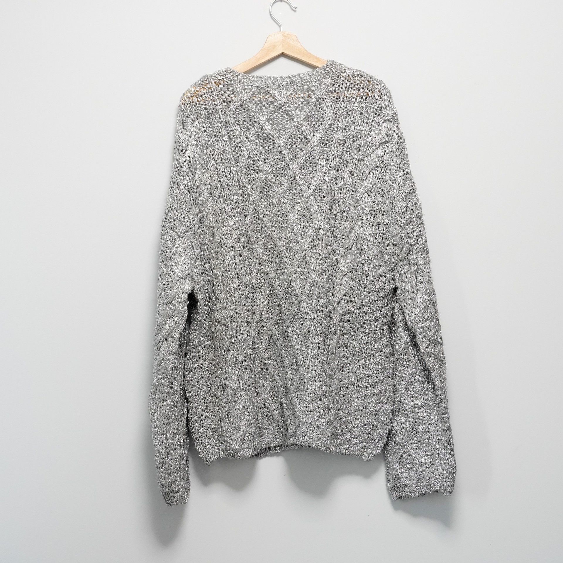 Yohji Yamamoto Yohji Yamamoto 80s Shimmer Diamond Knit Sweater Size US M / EU 48-50 / 2 - 2 Thumbnail