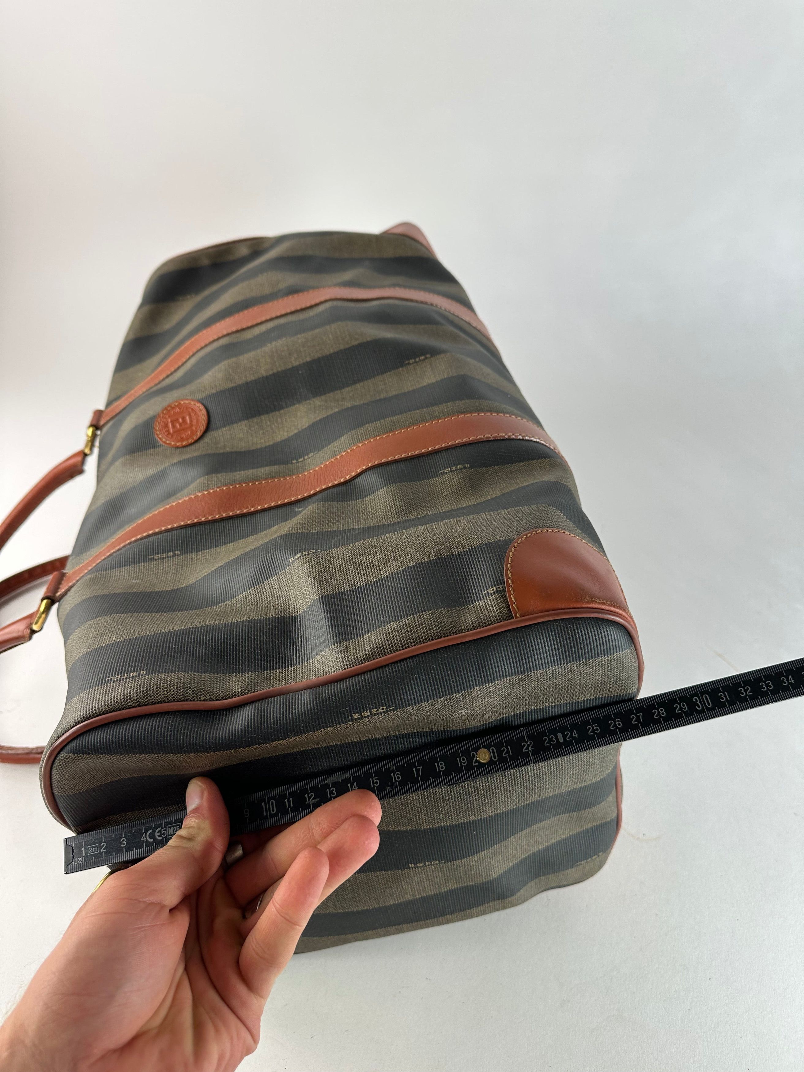 Fendi Vintage Roma Leather Duffel Bag Black Brown Size ONE SIZE - 12 Thumbnail
