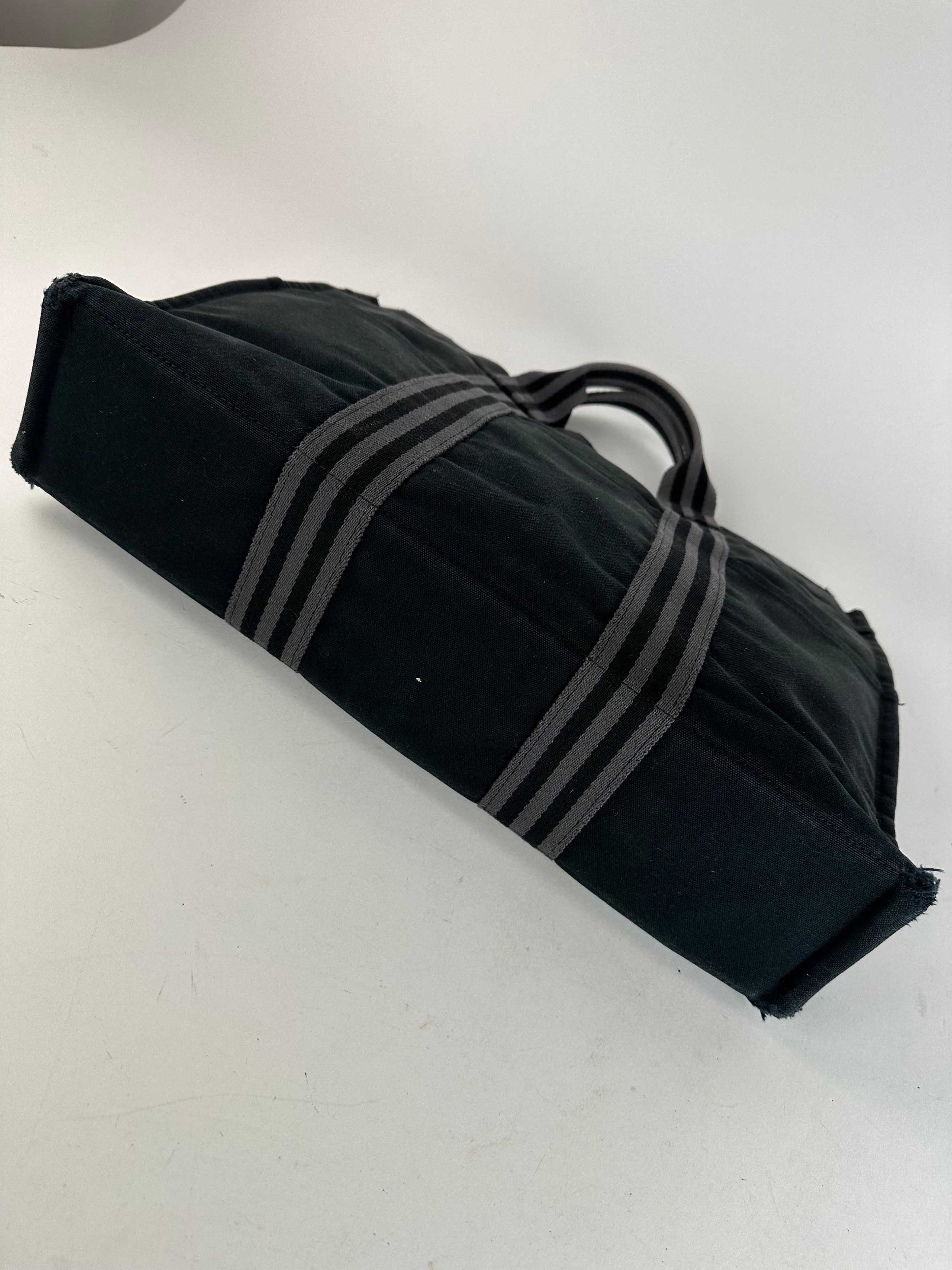 Other Vintage Hermes Canvas Tote Bag Black Grey Size ONE SIZE - 12 Thumbnail