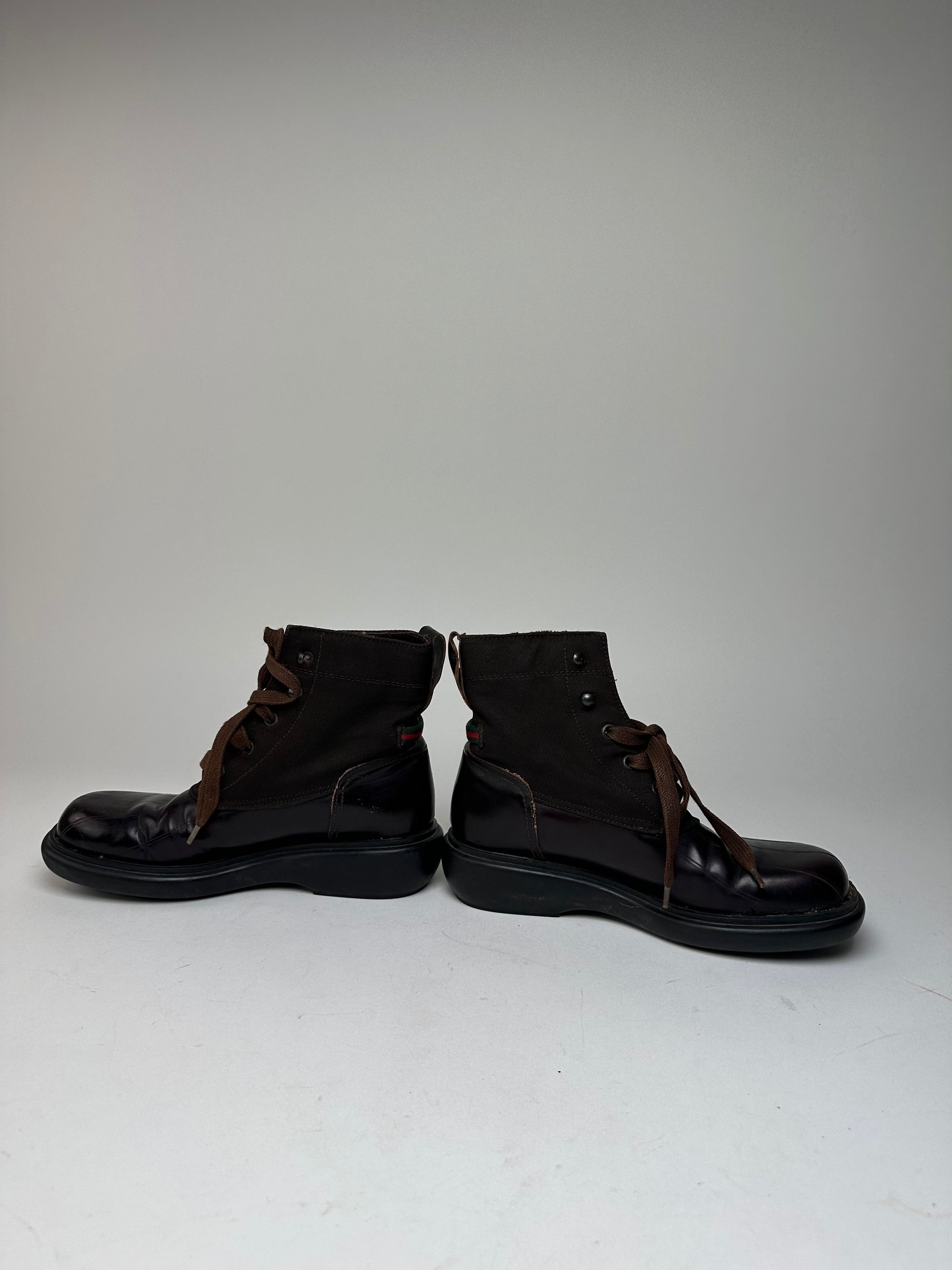 Gucci Vintage Leather Boots Black Brown 37 Size US 6 / IT 36 - 3 Thumbnail