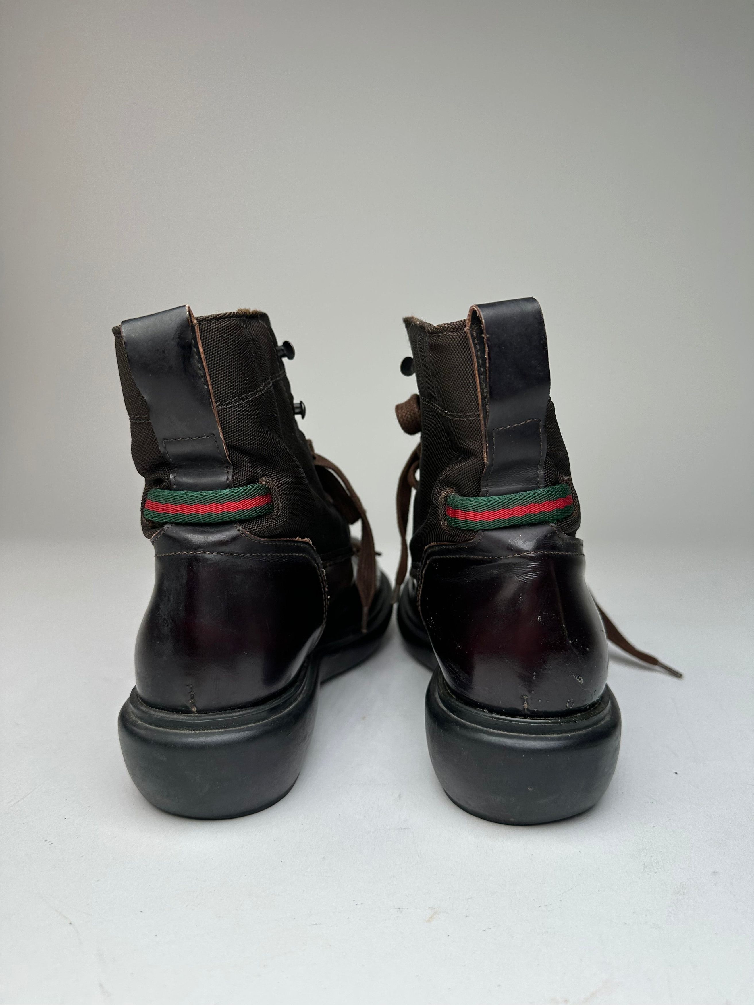 Gucci Vintage Leather Boots Black Brown 37 Size US 6 / IT 36 - 6 Thumbnail