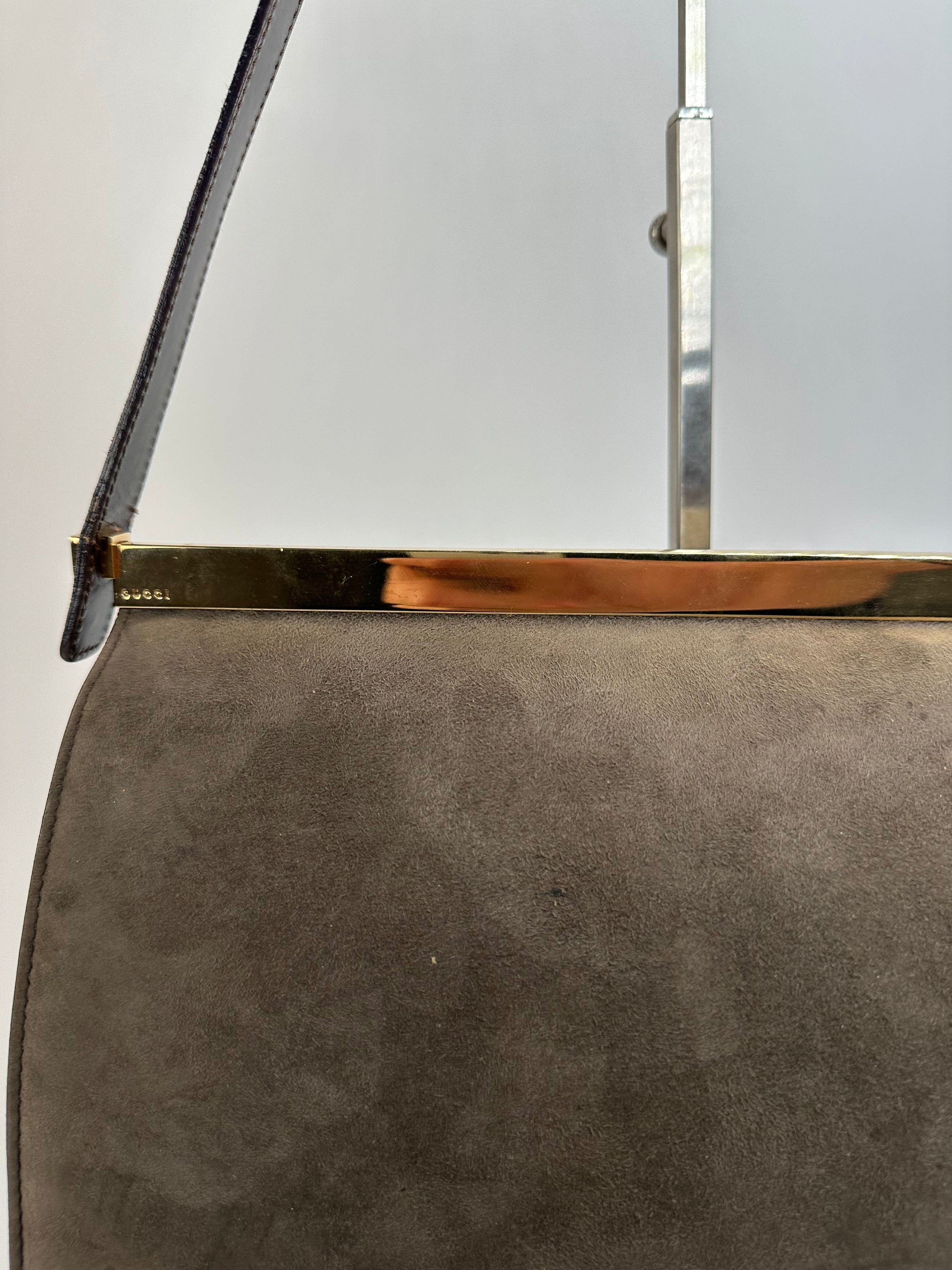 Gucci Vintage Suede Flap Bag Brown Size ONE SIZE - 2 Thumbnail