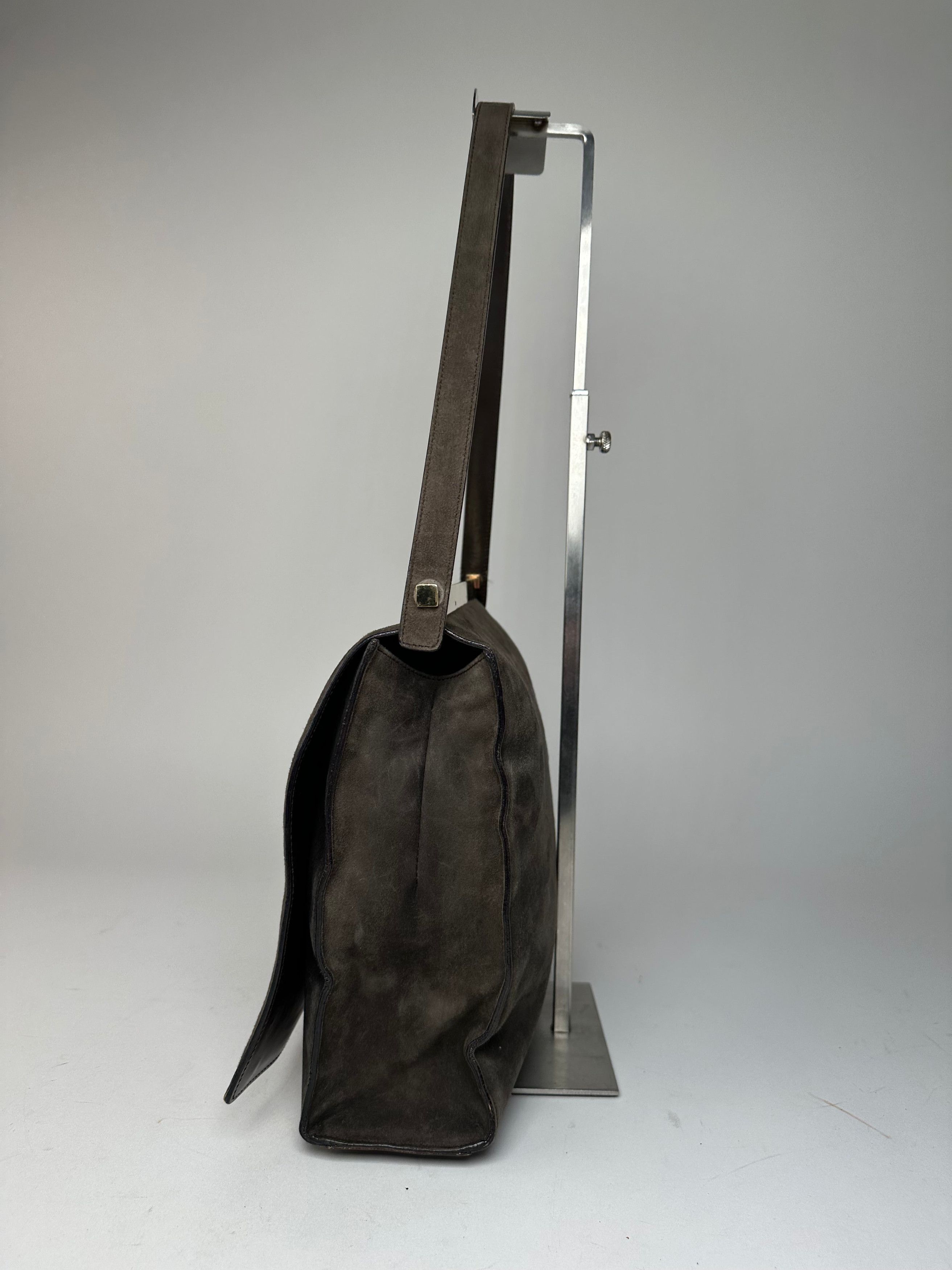 Gucci Vintage Suede Flap Bag Brown Size ONE SIZE - 3 Thumbnail