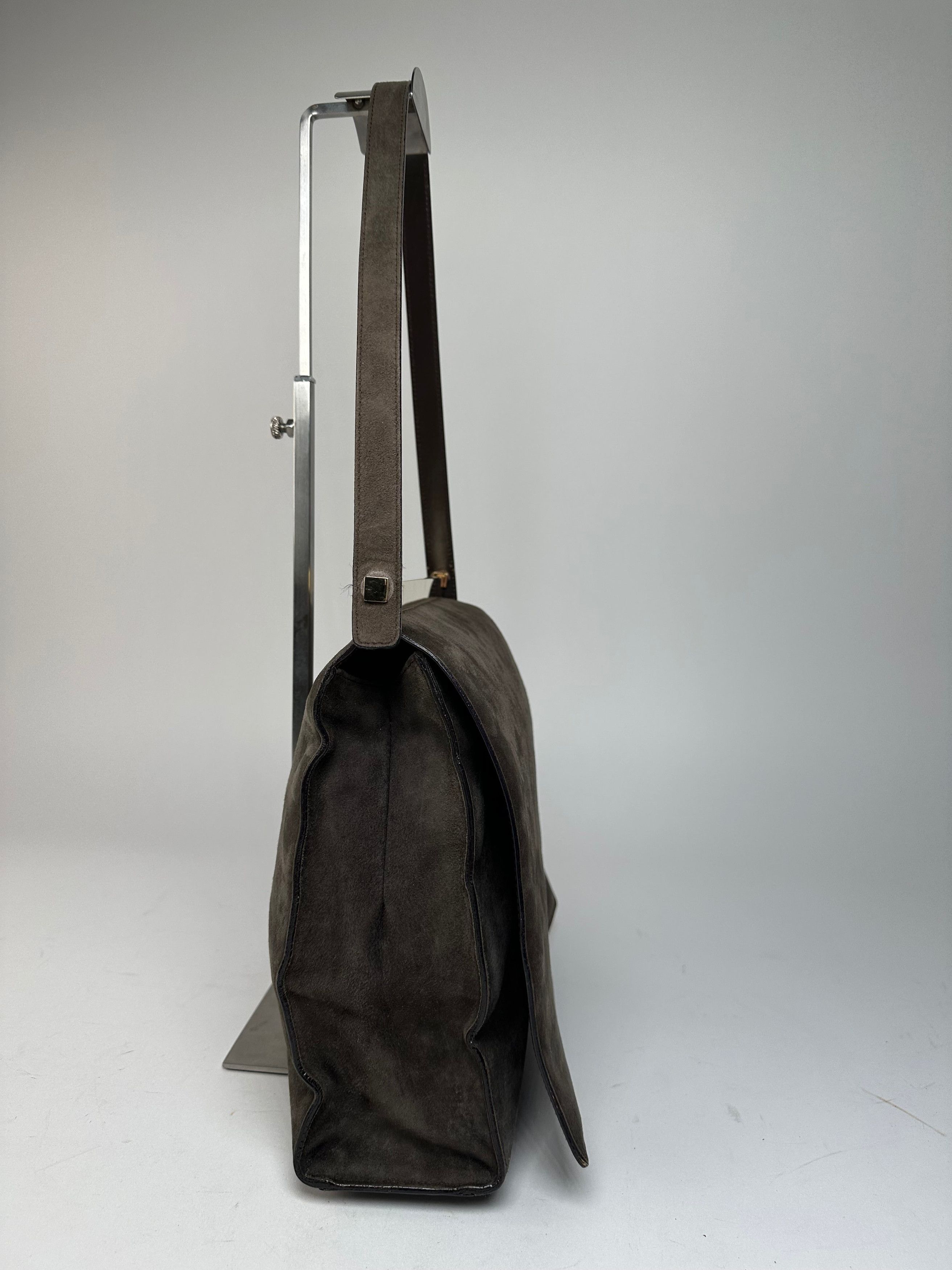 Gucci Vintage Suede Flap Bag Brown Size ONE SIZE - 4 Thumbnail