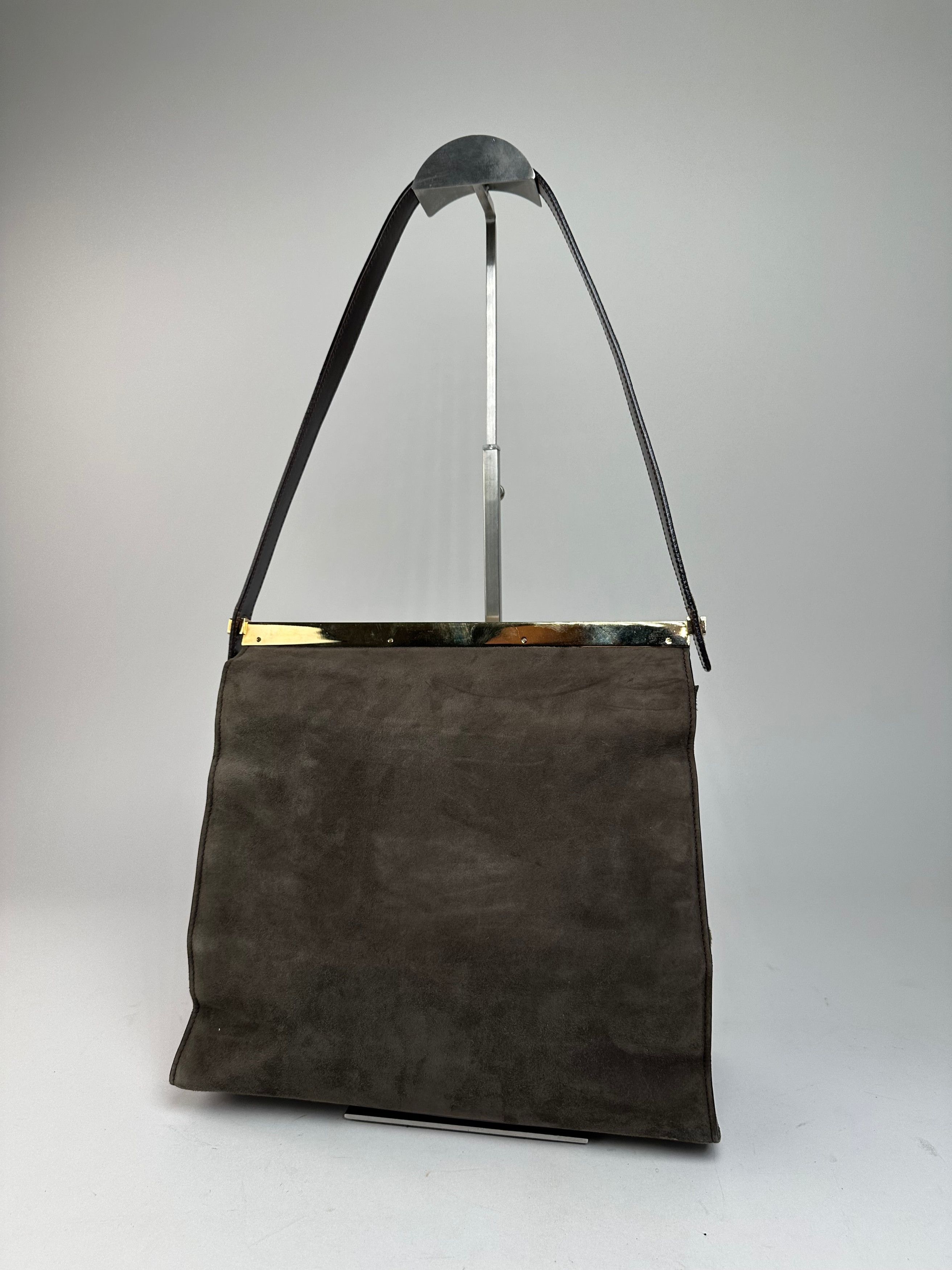 Gucci Vintage Suede Flap Bag Brown Size ONE SIZE - 8 Thumbnail