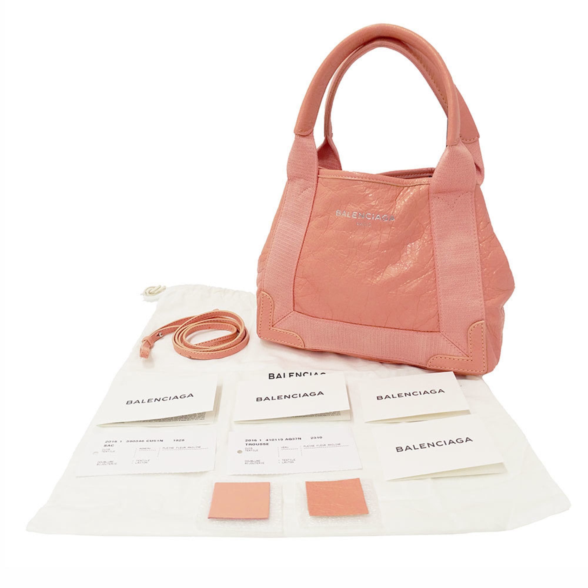 Balenciaga Balenciaga Women's Handbag, Brand Name Handbag/Shoulder Bag, 2-way, Leather, Navy Cabas XS, Salmon Pink, 390346, Handheld, Crossbody Size ONE SIZE - 6 Thumbnail