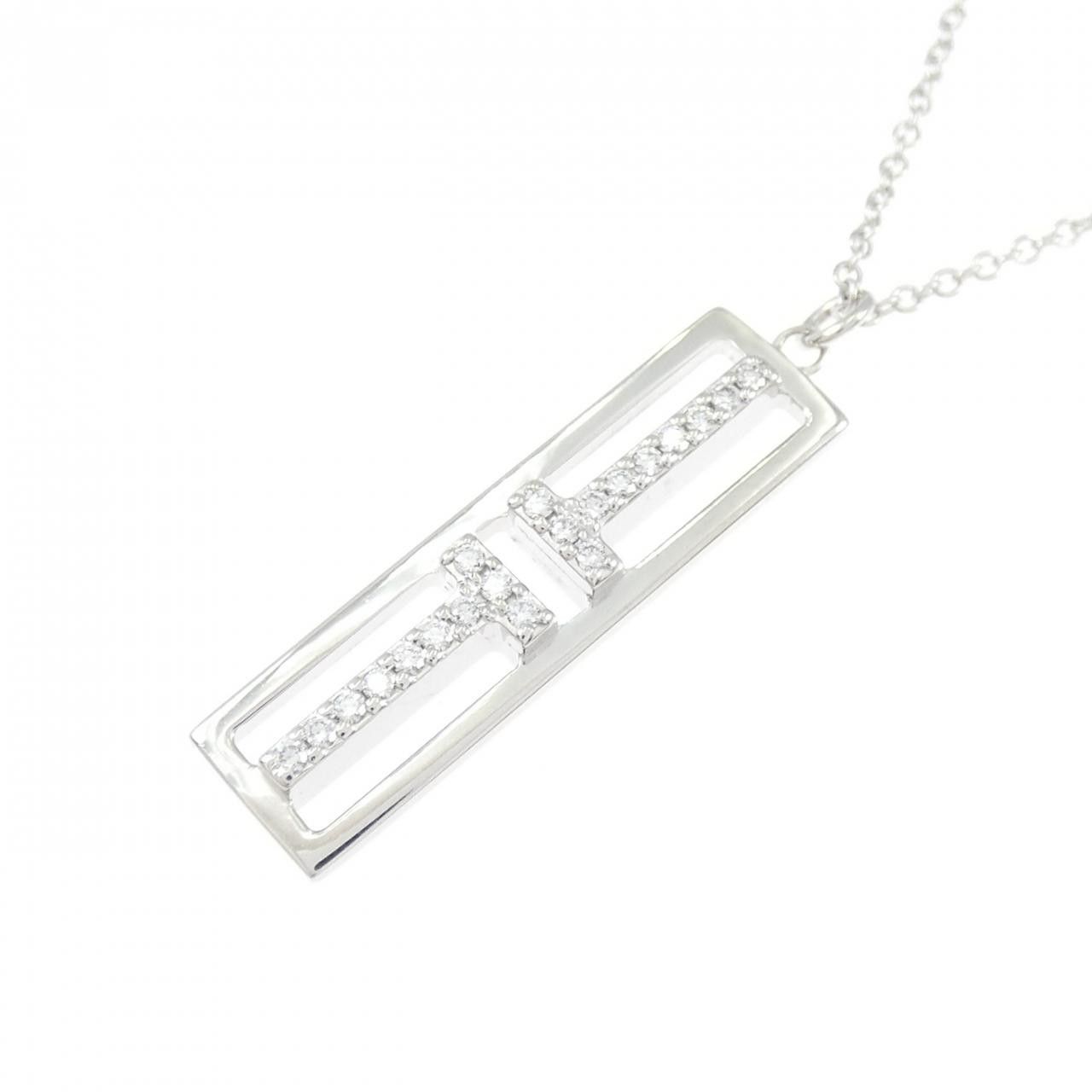 Tiffany & Co. Tiffany & Co. Tiffany T Two Open Vertical Bar 750 White Gold Diamond Necklace Precious Metal Necklace DUTY FREE for USA Size ONE SIZE - 3 Thumbnail