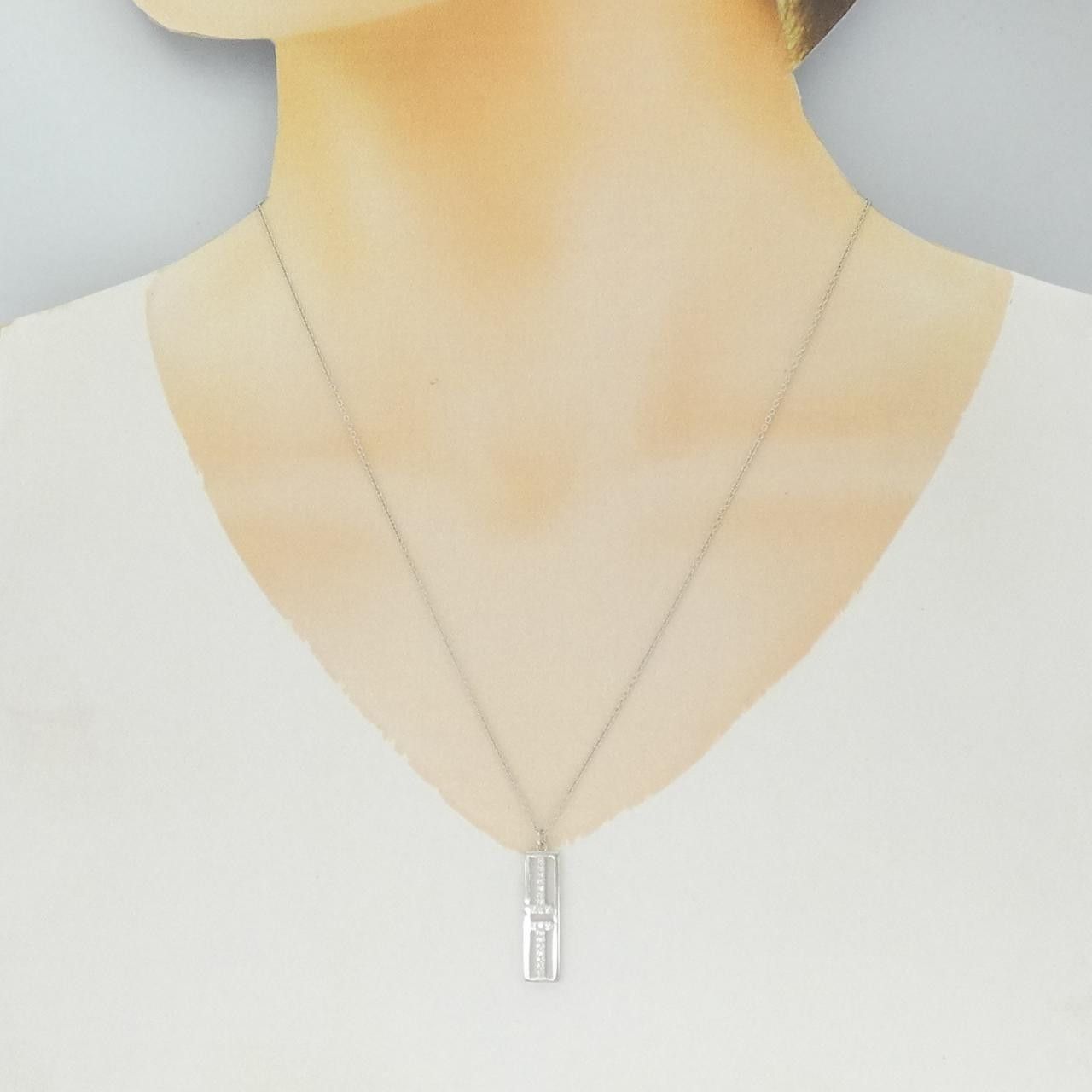 Tiffany & Co. Tiffany & Co. Tiffany T Two Open Vertical Bar 750 White Gold Diamond Necklace Precious Metal Necklace DUTY FREE for USA Size ONE SIZE - 6 Thumbnail
