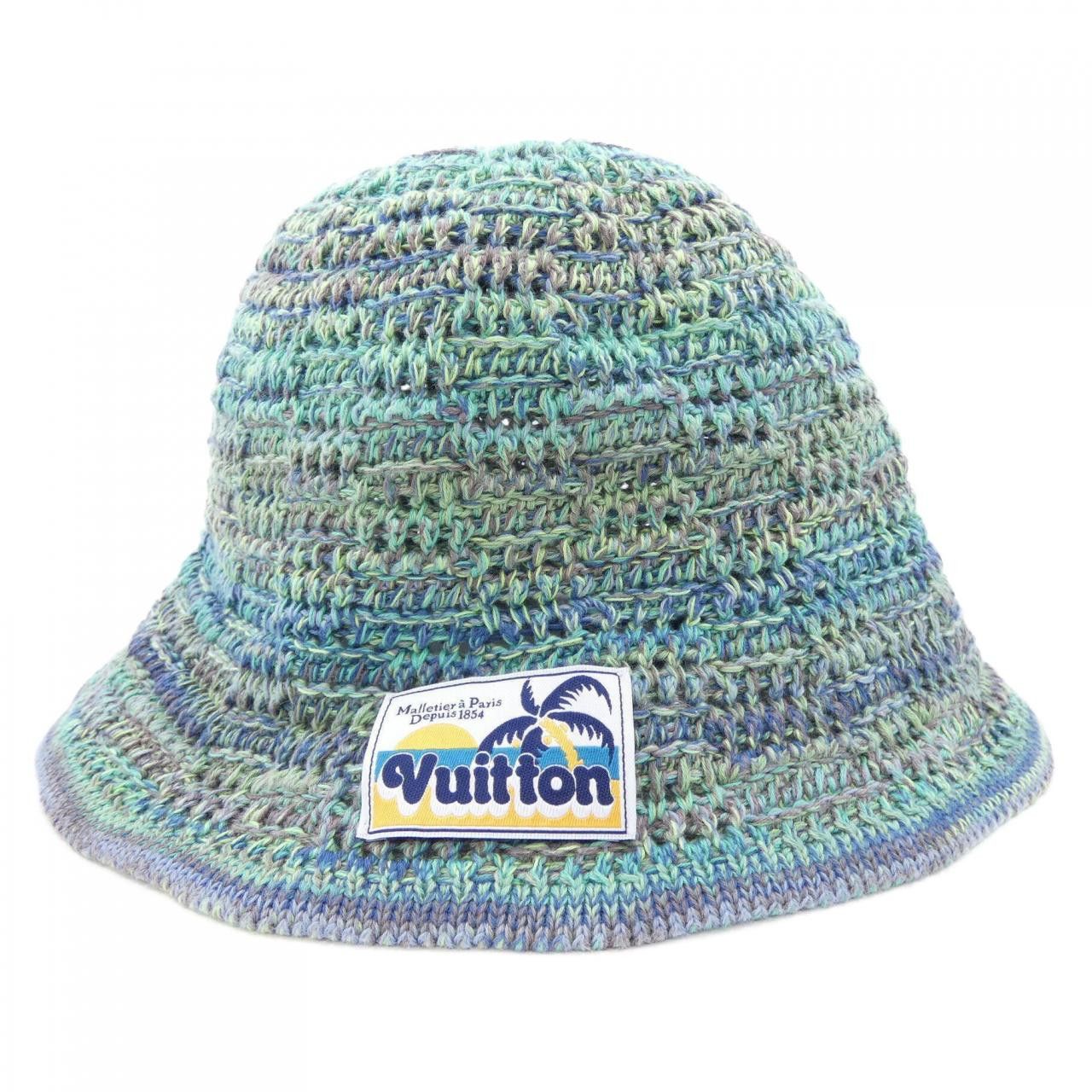 Louis Vuitton Louis Vuitton Louis Vuitton Crochet Hat Damier Palm Tree Hat Textile Hats M7557L DUTY FREE for USA Size ONE SIZE - 2 Thumbnail