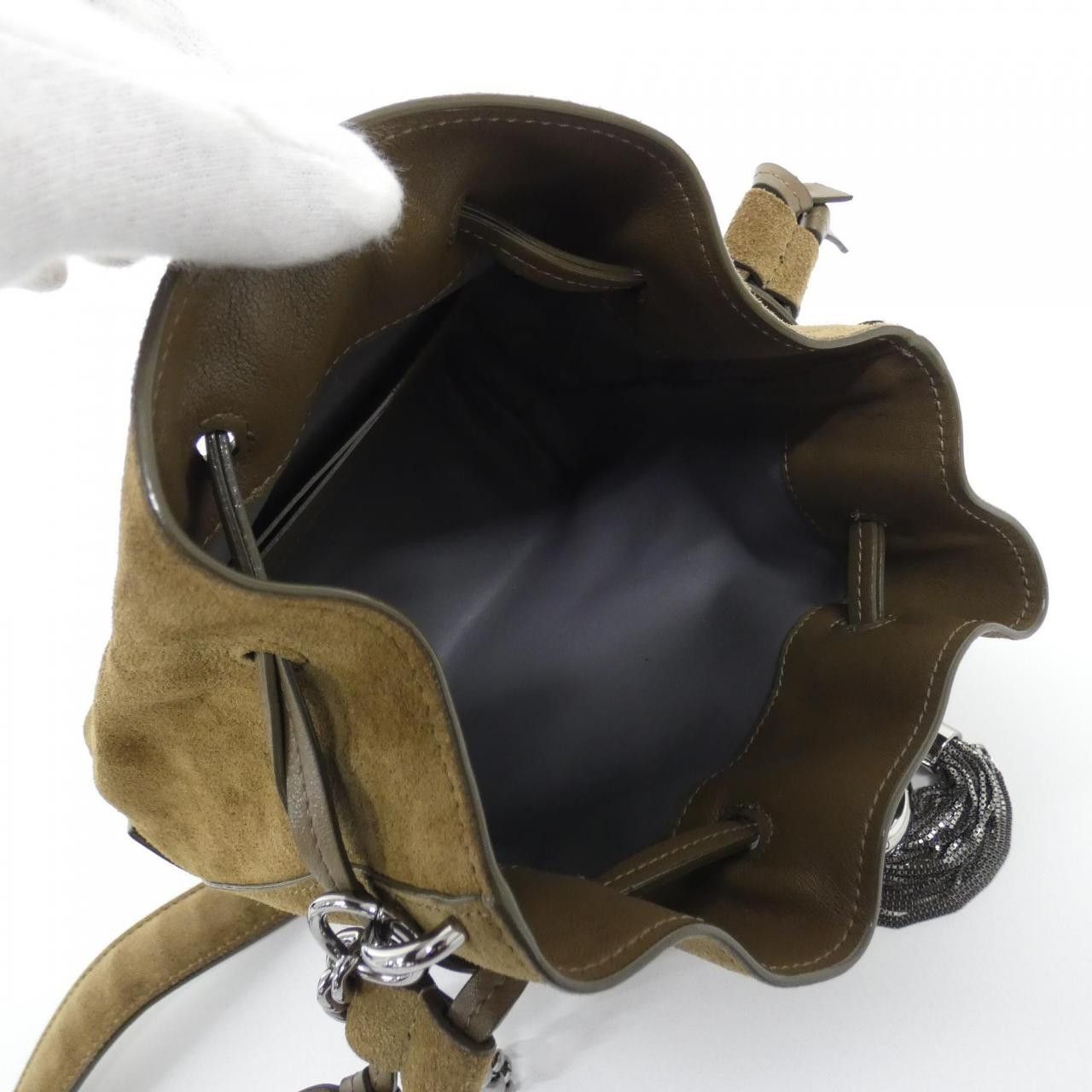 Jimmy Choo Jimmy Choo JIMMY CHOO Curry Drawstring Suede Bag Leather Shoulder Bag DUTY FREE for USA Size ONE SIZE - 9 Thumbnail