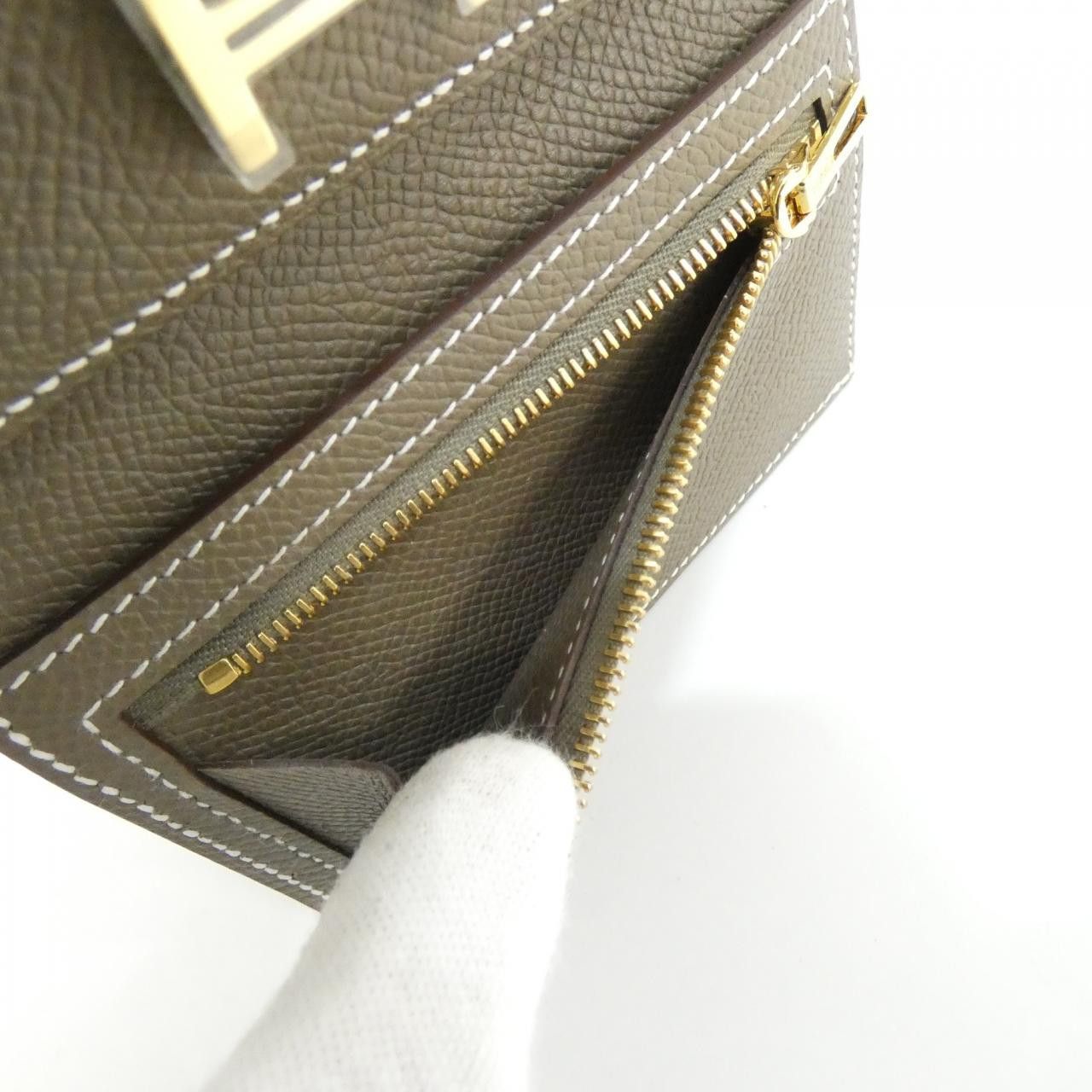 Hermes Hermes Hermes Bearn Combine leather wallet Leather Short Wallet K DUTY FREE for USA Size ONE SIZE - 6 Thumbnail