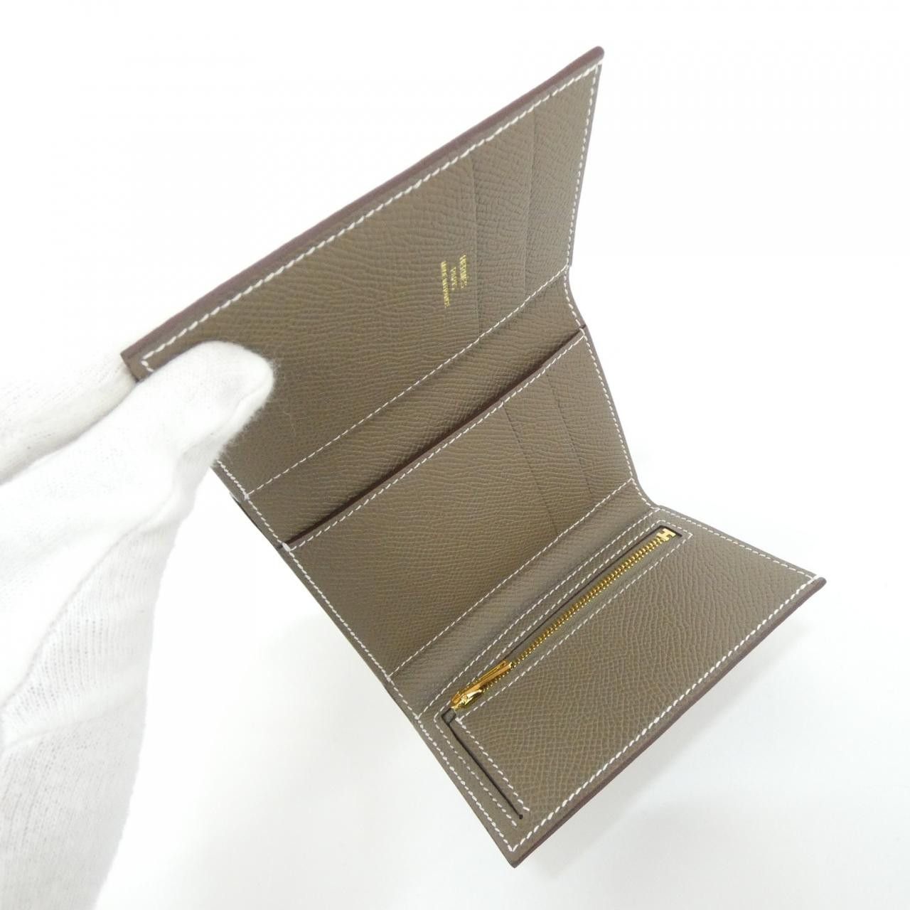Hermes Hermes Hermes Bearn Combine leather wallet Leather Short Wallet K DUTY FREE for USA Size ONE SIZE - 4 Thumbnail