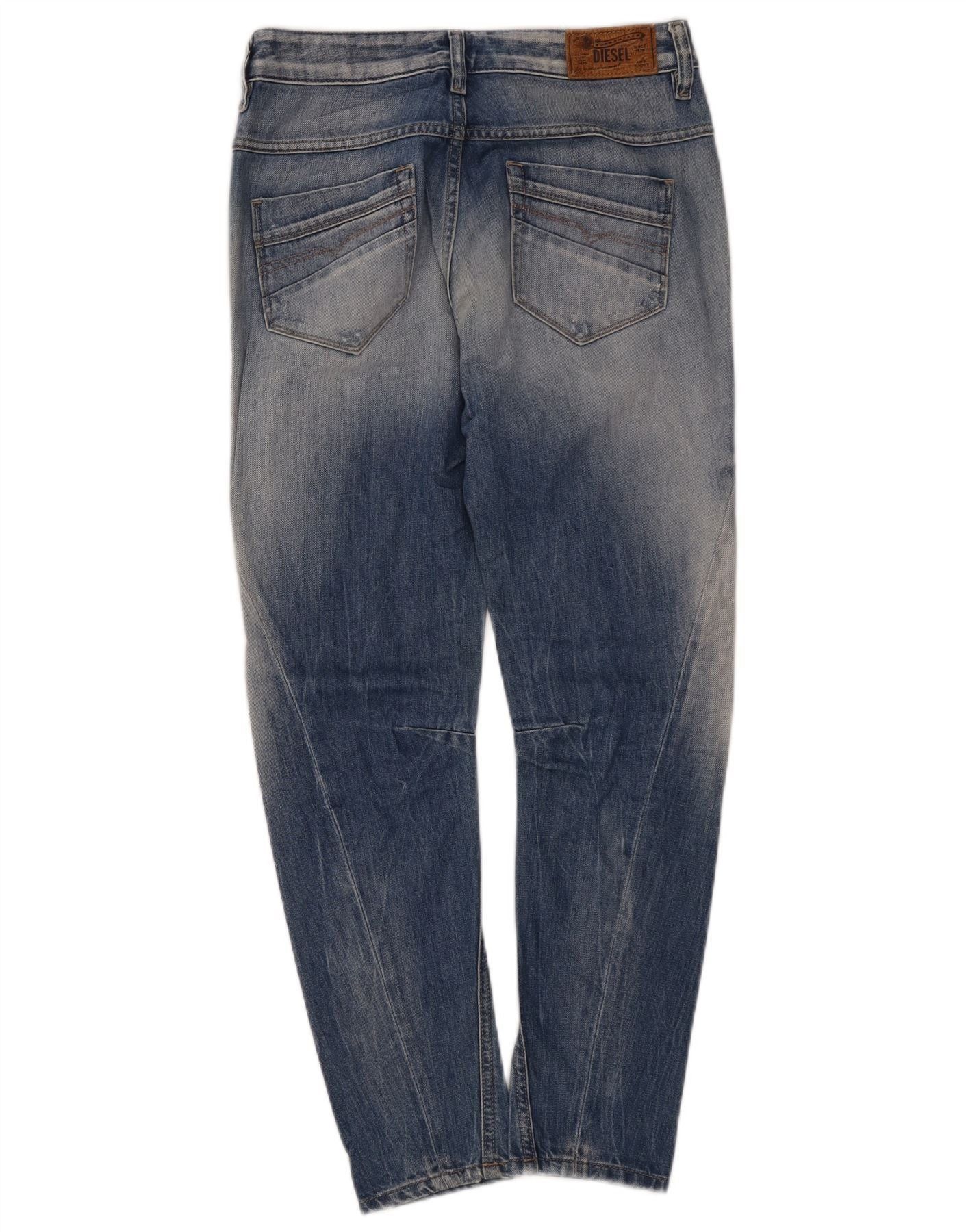 Diesel Womens Fayza Relaxed Fit Low Waist Jeans W24 L26 Blue Cotton Size 24" / US 00 / IT 34 - 2 Thumbnail
