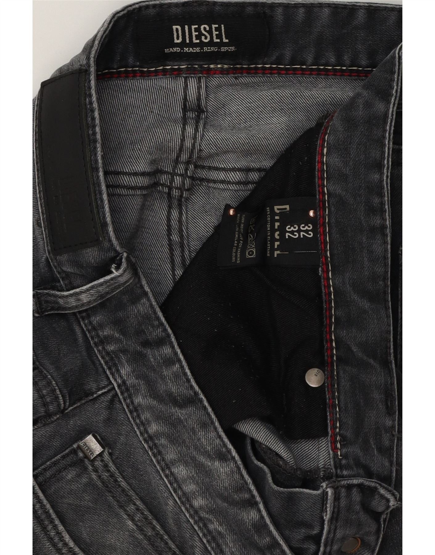 Diesel Mens Sleenker Slim Jeans W32 L32 Grey Cotton Size US 32 / EU 48 - 3 Thumbnail