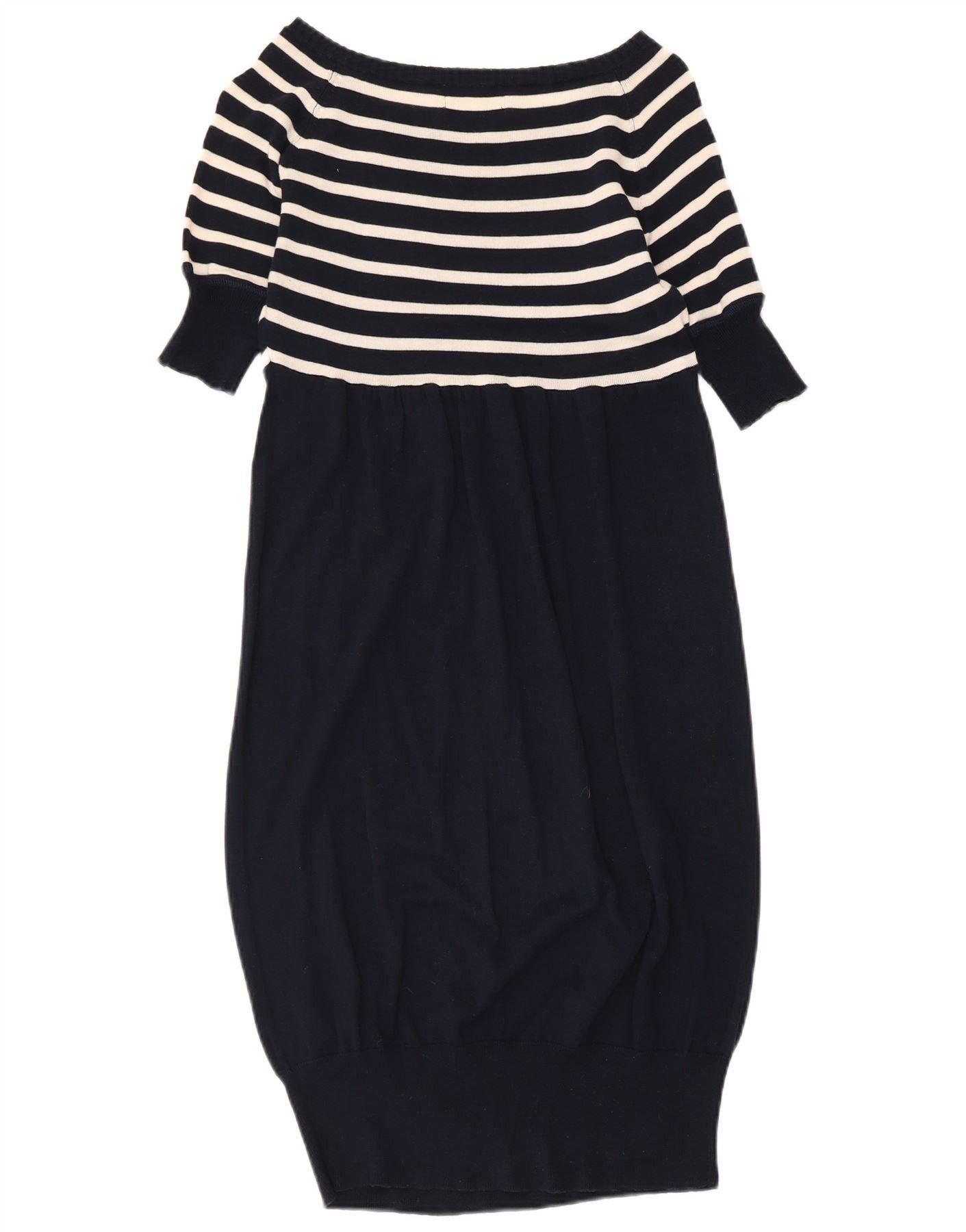 Ralph Lauren Womens Short Sleeves Jumper Dress UK 8 Small Navy Blue Strip Size XXS / US 00 / IT 34 - 2 Thumbnail