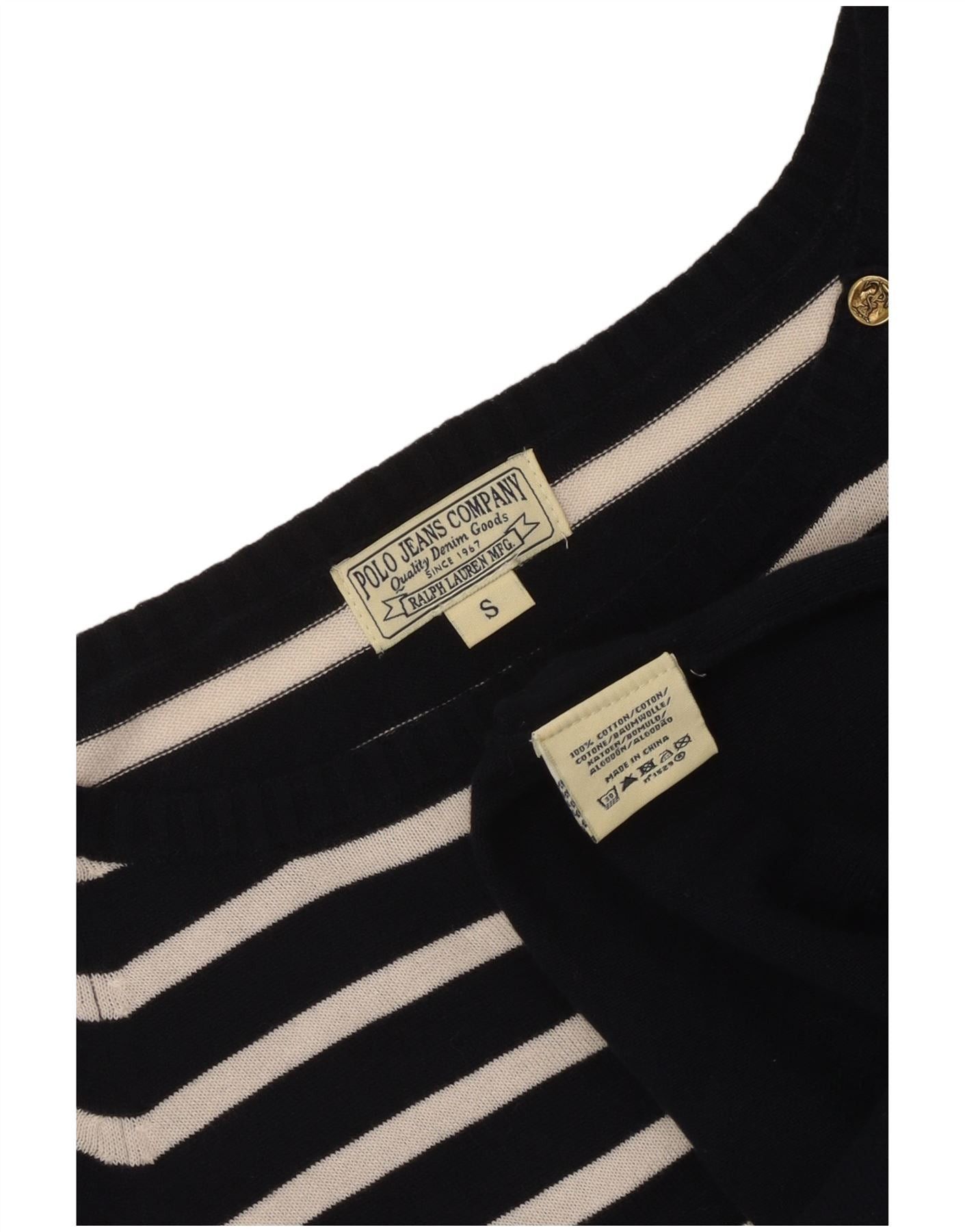 Ralph Lauren Womens Short Sleeves Jumper Dress UK 8 Small Navy Blue Strip Size XXS / US 00 / IT 34 - 3 Thumbnail