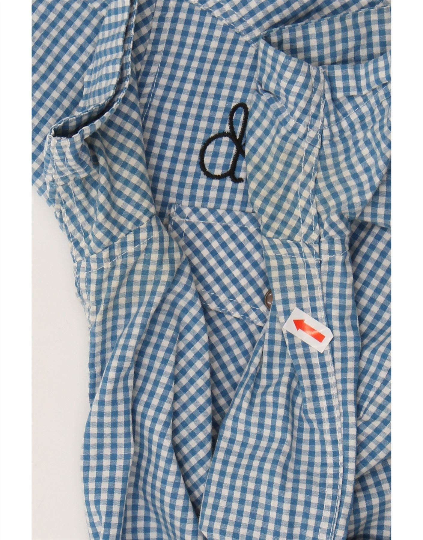 Diesel Mens Graphic Short Sleeve Shirt Medium Blue Gingham Cotton Size US M / EU 48-50 / 2 - 5 Thumbnail