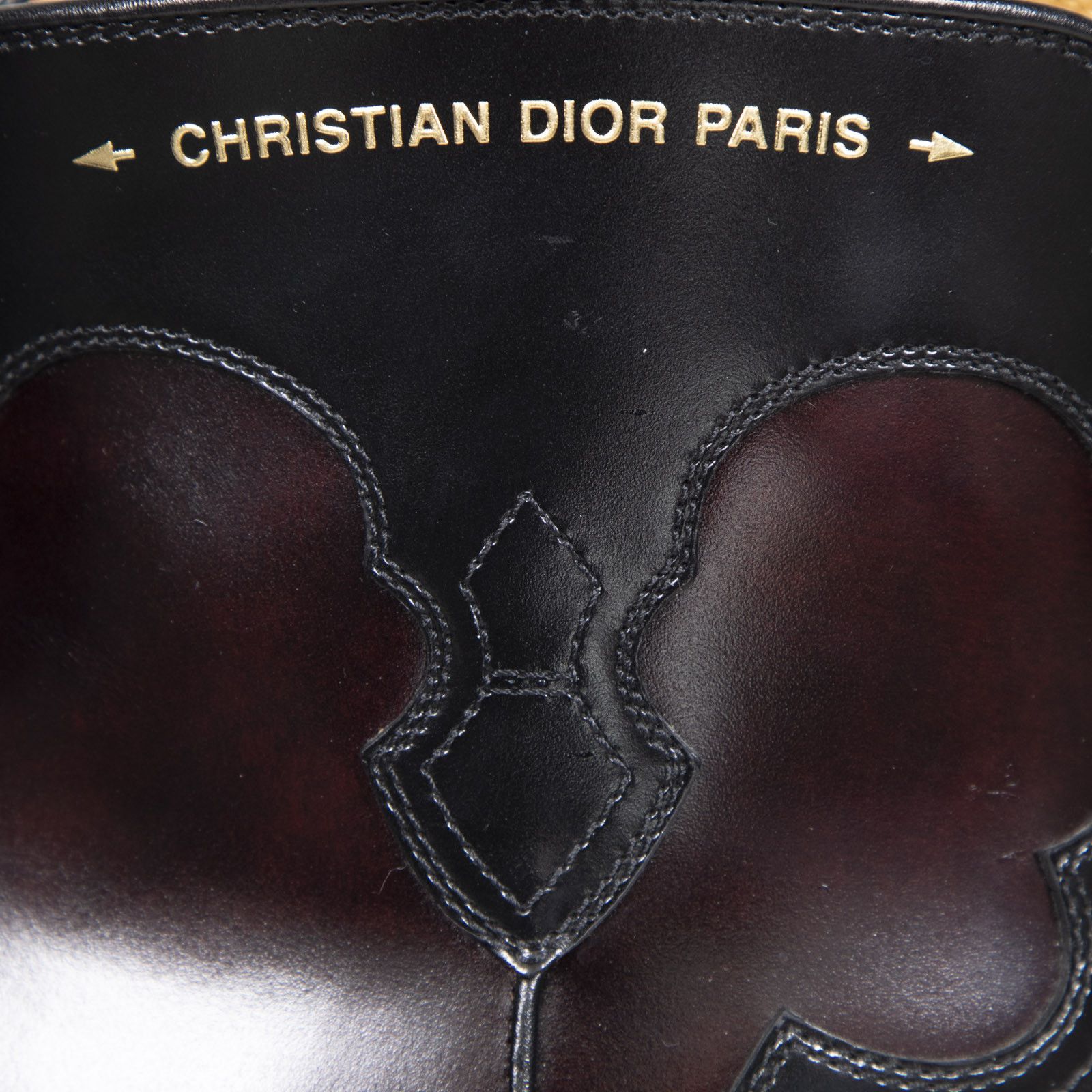 Dior Black & Brown Leather Western Ankle Boots Size US 11 / IT 41 - 5 Thumbnail