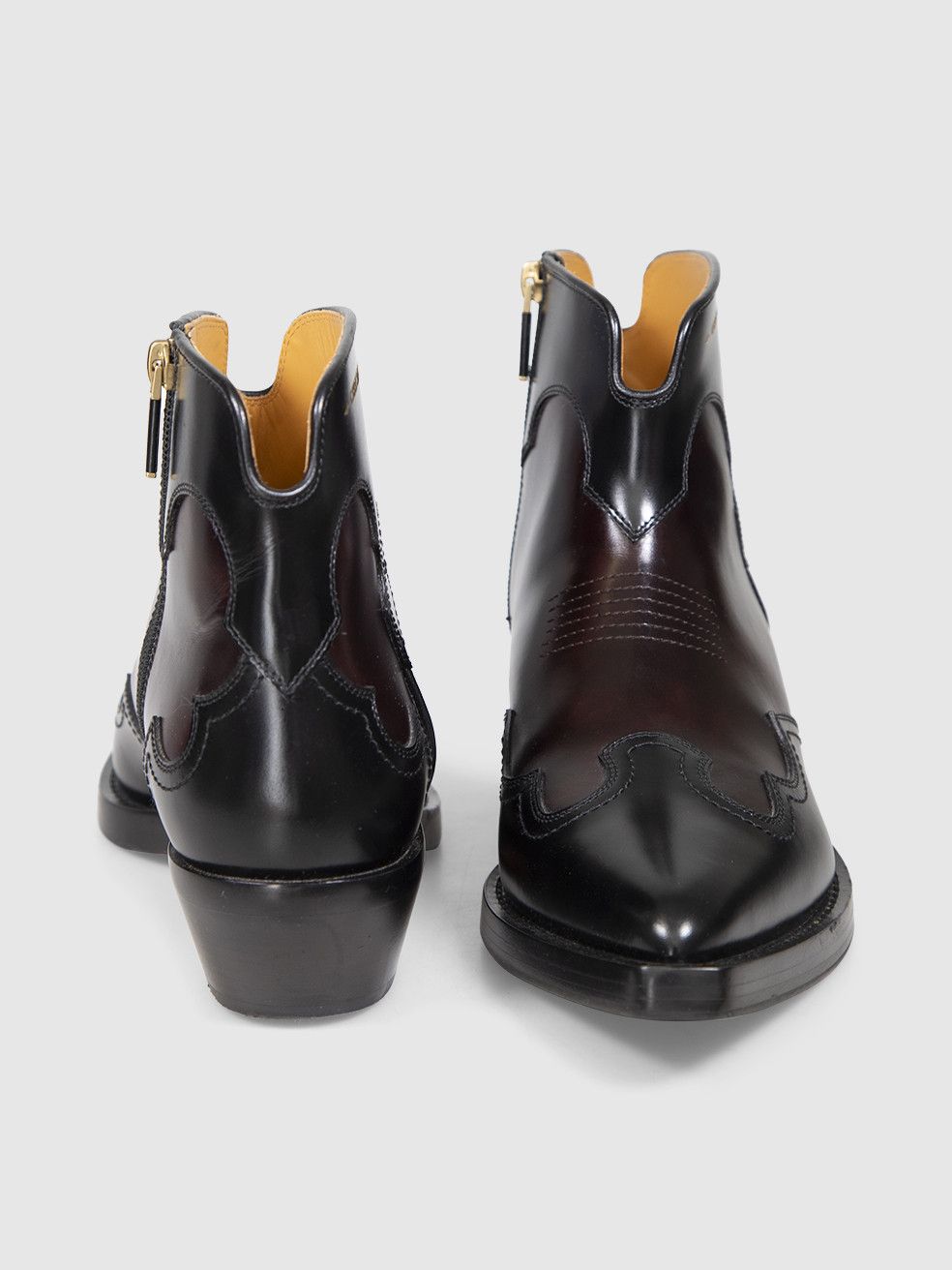 Dior Black & Brown Leather Western Ankle Boots Size US 11 / IT 41 - 3 Thumbnail