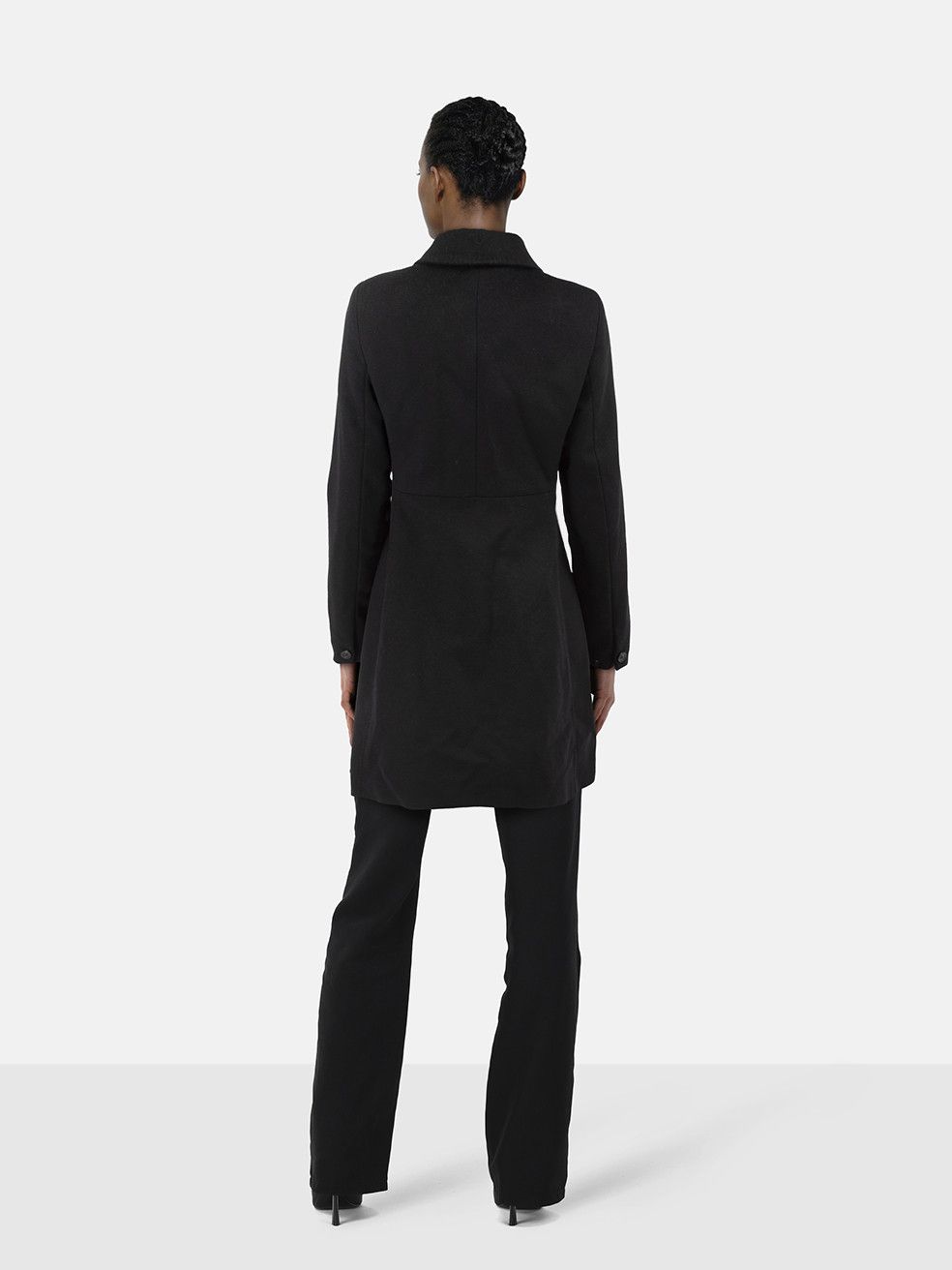 Max Mara Black Wool Long Coat Size S / US 4 / IT 40 - 2 Thumbnail