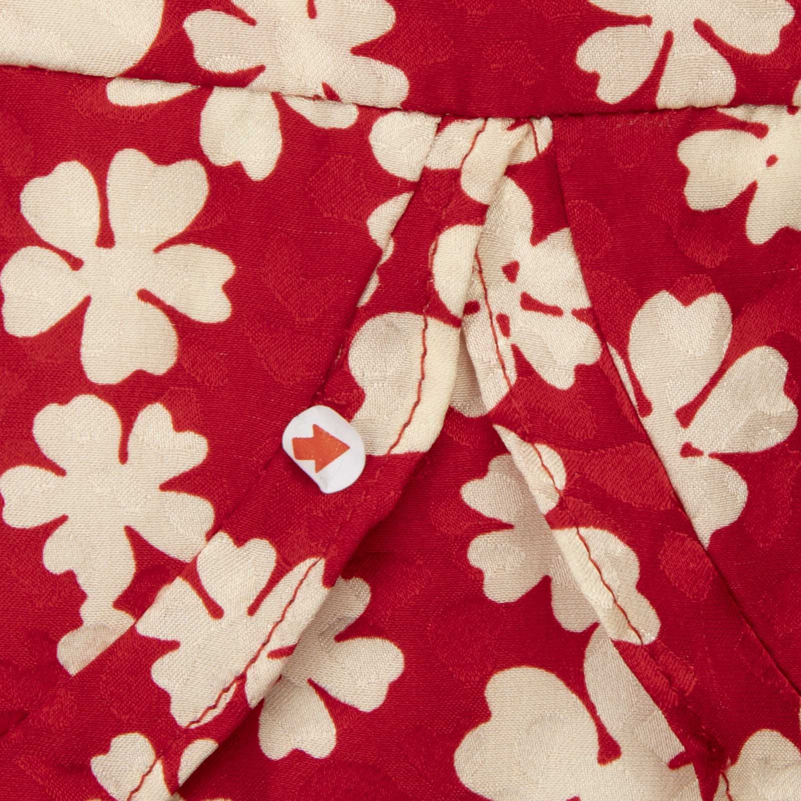 Miu Miu Red Silk Floral Mini Dress Size XS / US 0-2 / IT 36-38 - 4 Thumbnail