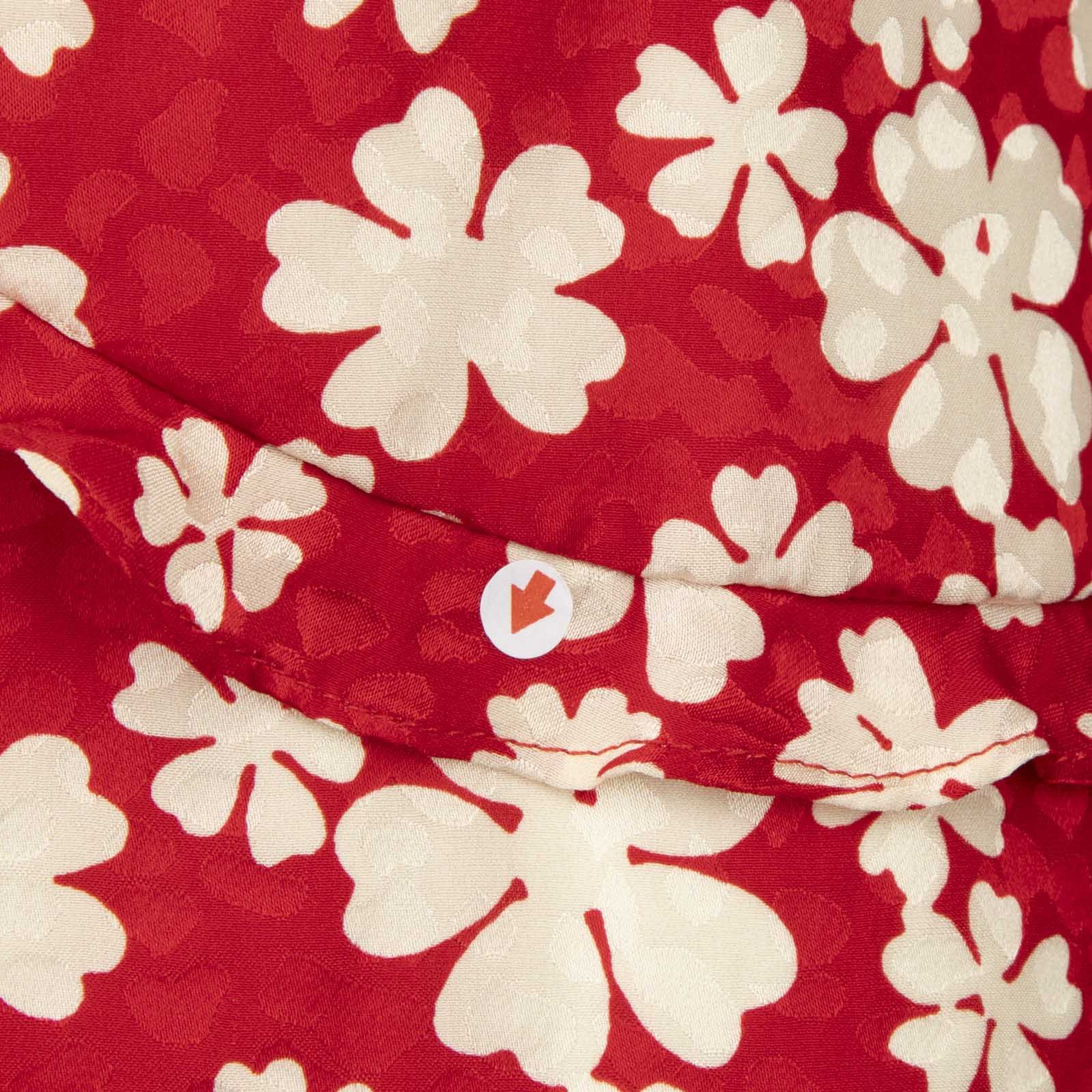 Miu Miu Red Silk Floral Mini Dress Size XS / US 0-2 / IT 36-38 - 5 Thumbnail
