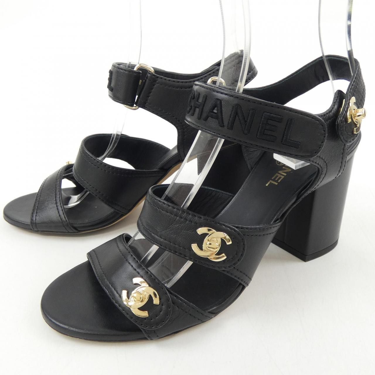 Chanel Chanel Chanel Turn Lock Lambskin Sandals Leather Shoes G37387X01000 DUTY FREE for USA Size ONE SIZE - 3 Thumbnail