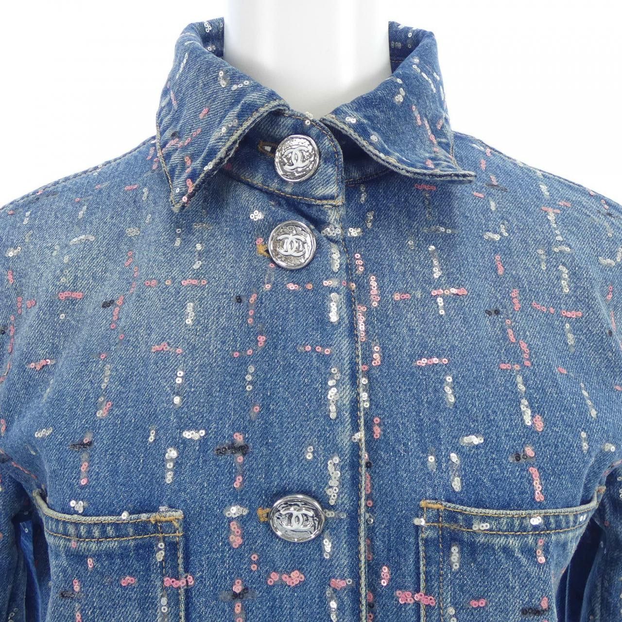 Chanel Chanel Chanel METIERS D’ART Denim Jacket Textile Outerwear P75259V6685523A DUTY FREE for USA Size ONE SIZE - 6 Thumbnail