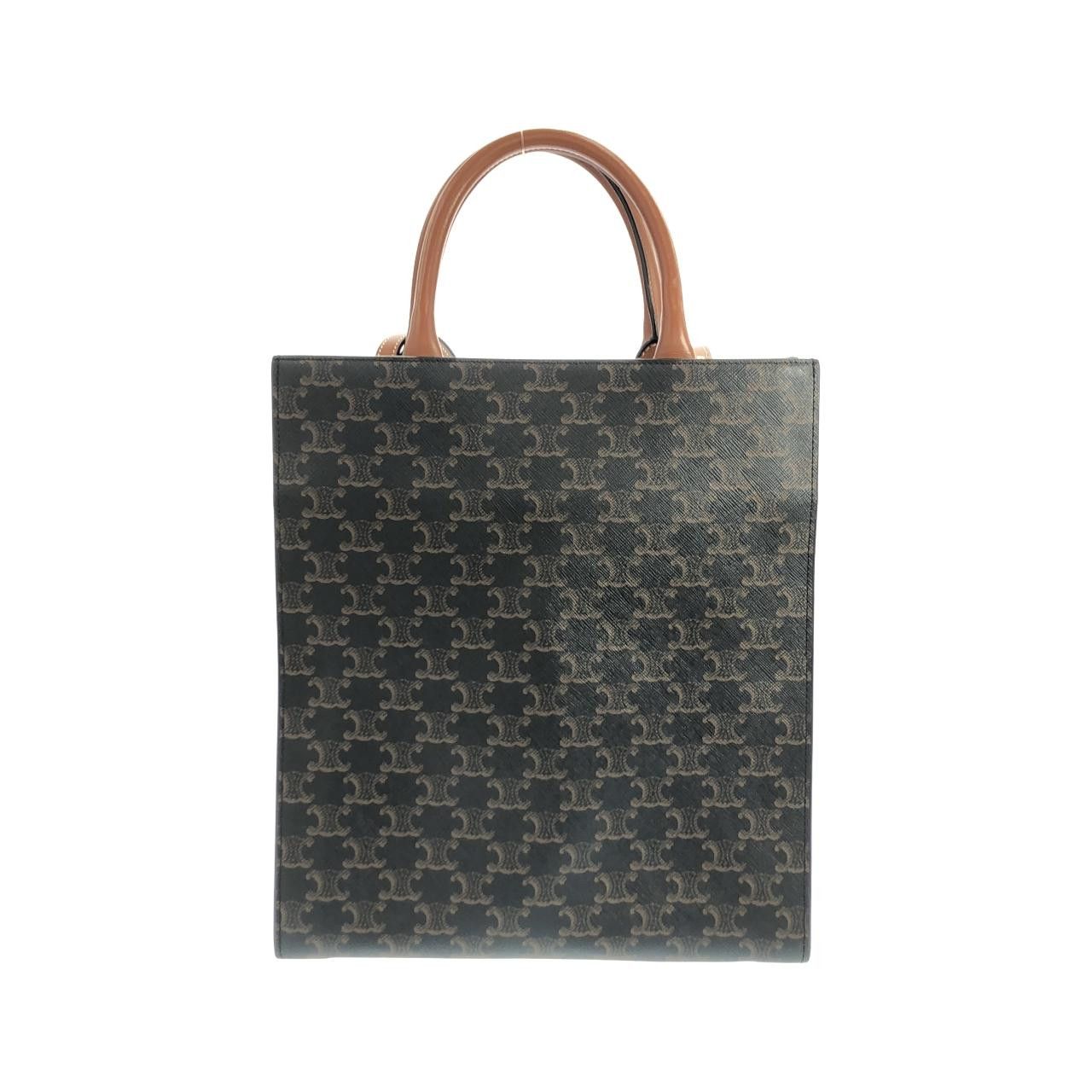 Celine Celine Celine Small Vertical Caba Triomphe Canvas Calf Tote Bag Leather Tote Bag 191542BZK DUTY FREE for USA Size ONE SIZE - 2 Thumbnail