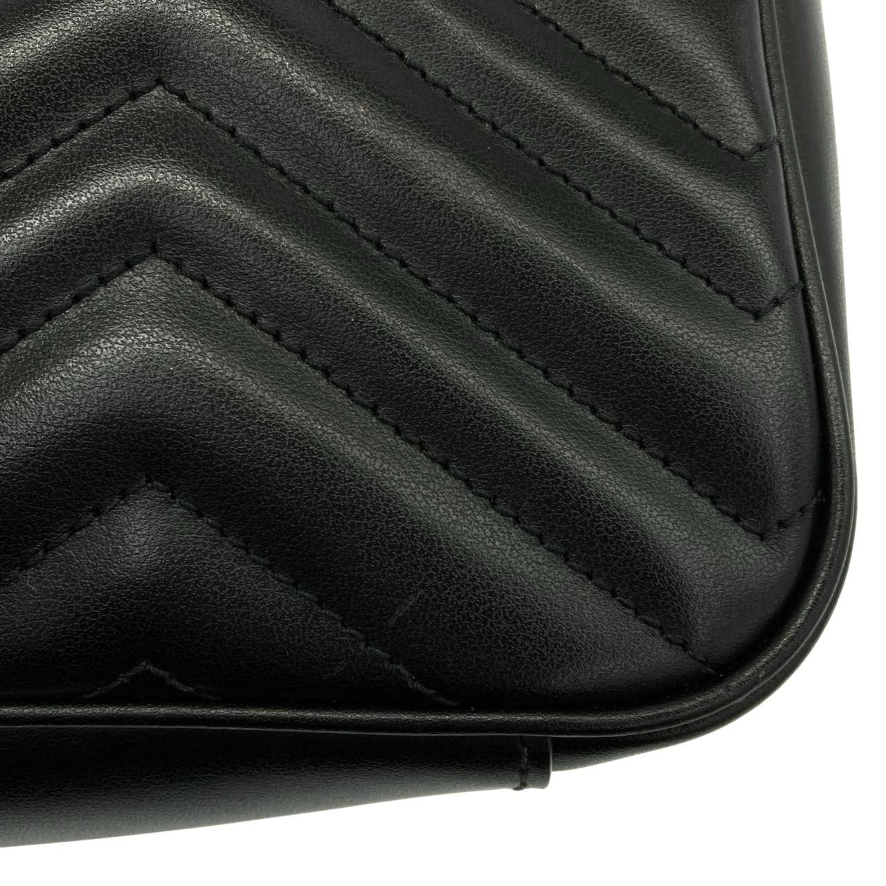 Gucci Gucci Gucci GG Marmont Quilted Chevron Leather Shoulder Bag Leather Shoulder Bag 443497DTDFV DUTY FREE for USA Size ONE SIZE - 5 Thumbnail
