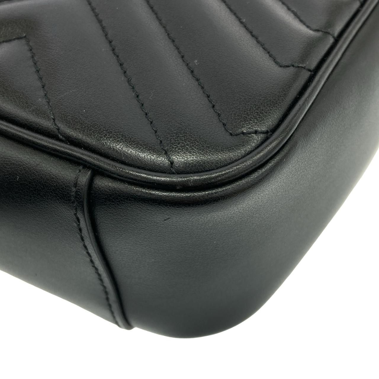 Gucci Gucci Gucci GG Marmont Quilted Chevron Leather Shoulder Bag Leather Shoulder Bag 443497DTDFV DUTY FREE for USA Size ONE SIZE - 3 Thumbnail