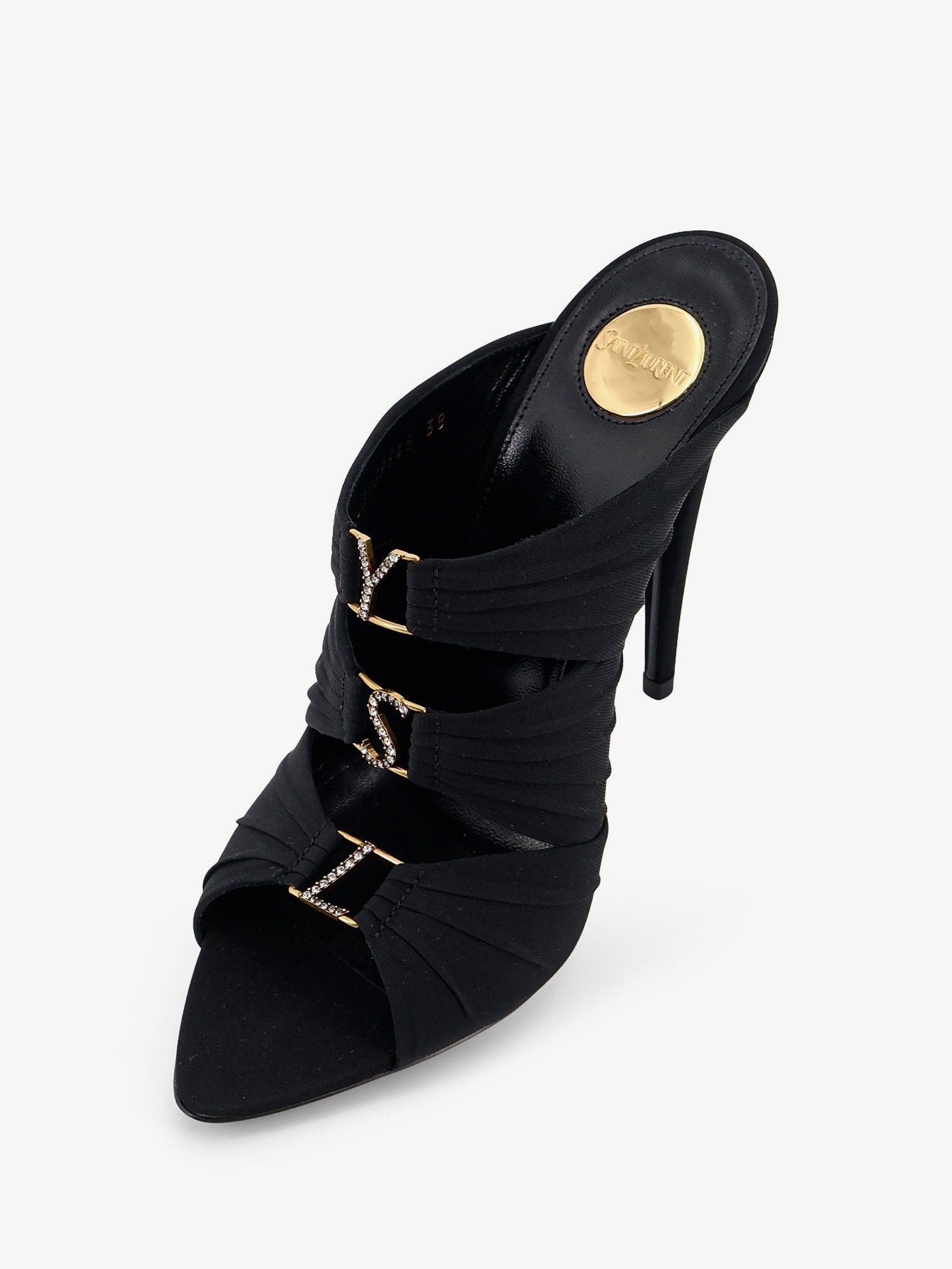 Yves Saint Laurent Saint Laurent Emilie satin sandals with rhinestone logo detail IT 41 Women - USA Tariffs Included Size US 11 / IT 41 - 4 Thumbnail