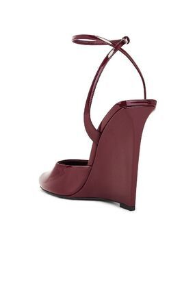 Saint Laurent Paris la scandale wedges in patent leather burgundy Size US 8 / IT 38 - 3 Thumbnail