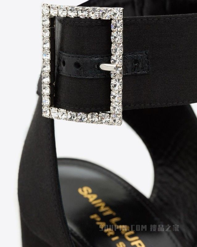 Saint Laurent Paris bianca platform sandals in satin crepe black Size US 8 / IT 38 - 4 Thumbnail