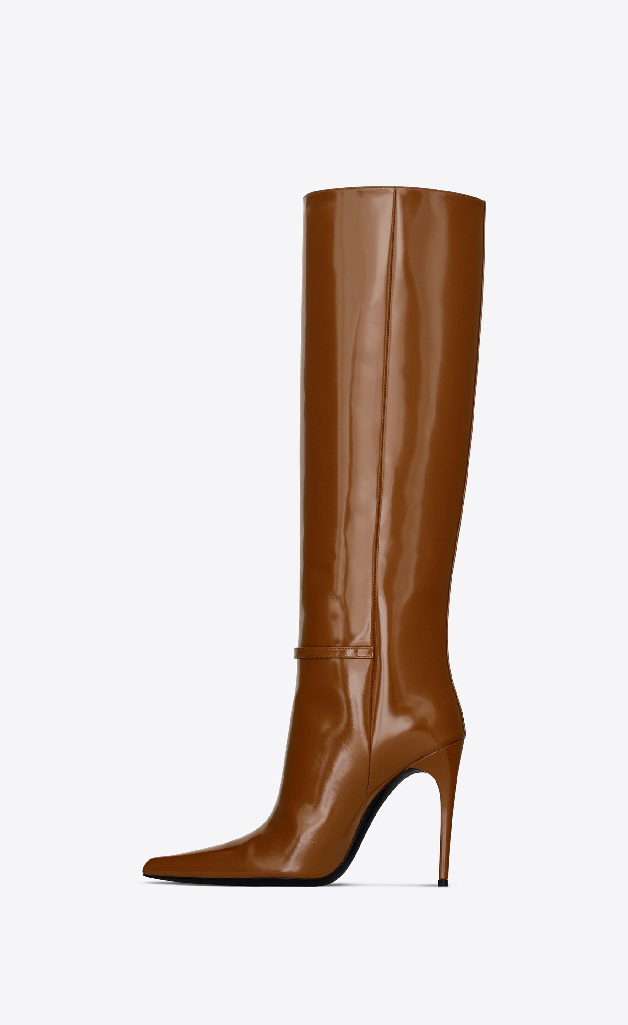Saint Laurent Paris vendome boots in glazed leather brown Size US 5 / IT 35 - 5 Thumbnail