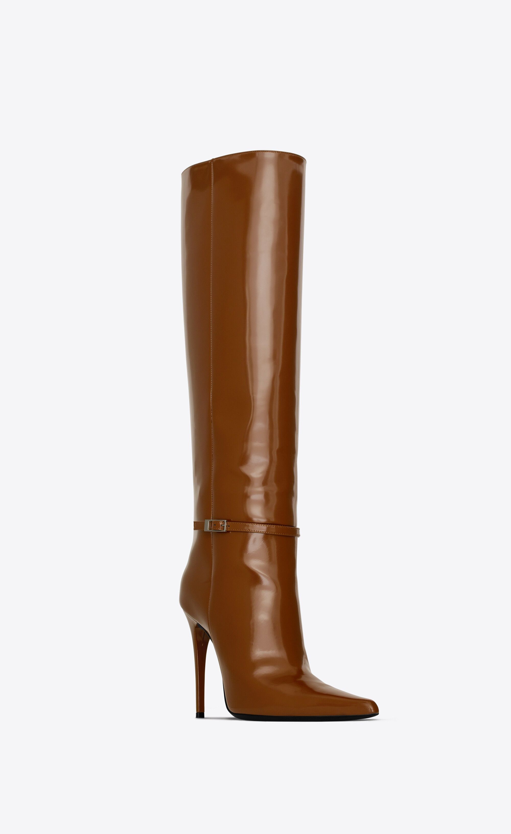 Saint Laurent Paris vendome boots in glazed leather brown Size US 8 / IT 38 - 2 Thumbnail