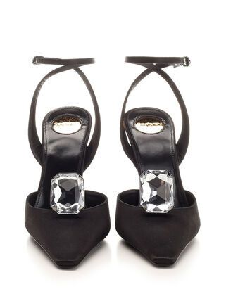 Saint Laurent Paris harlow pumps in satin crepe and crystals Size US 5 / IT 35 - 5 Thumbnail