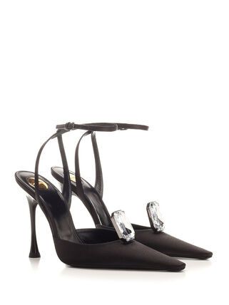 Saint Laurent Paris harlow pumps in satin crepe and crystals Size US 5 / IT 35 - 2 Thumbnail